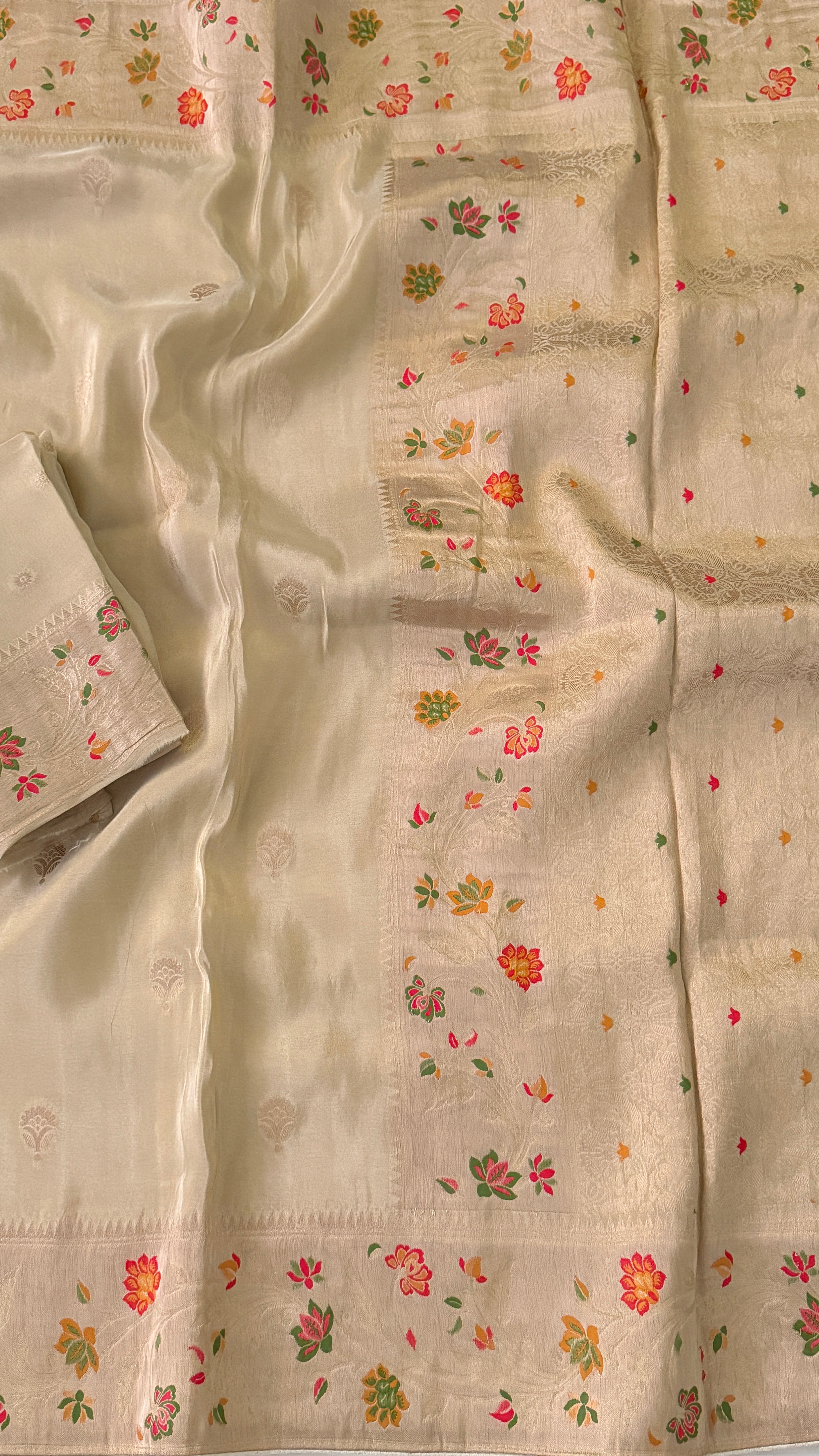 Beige Tissue Silk Saree
