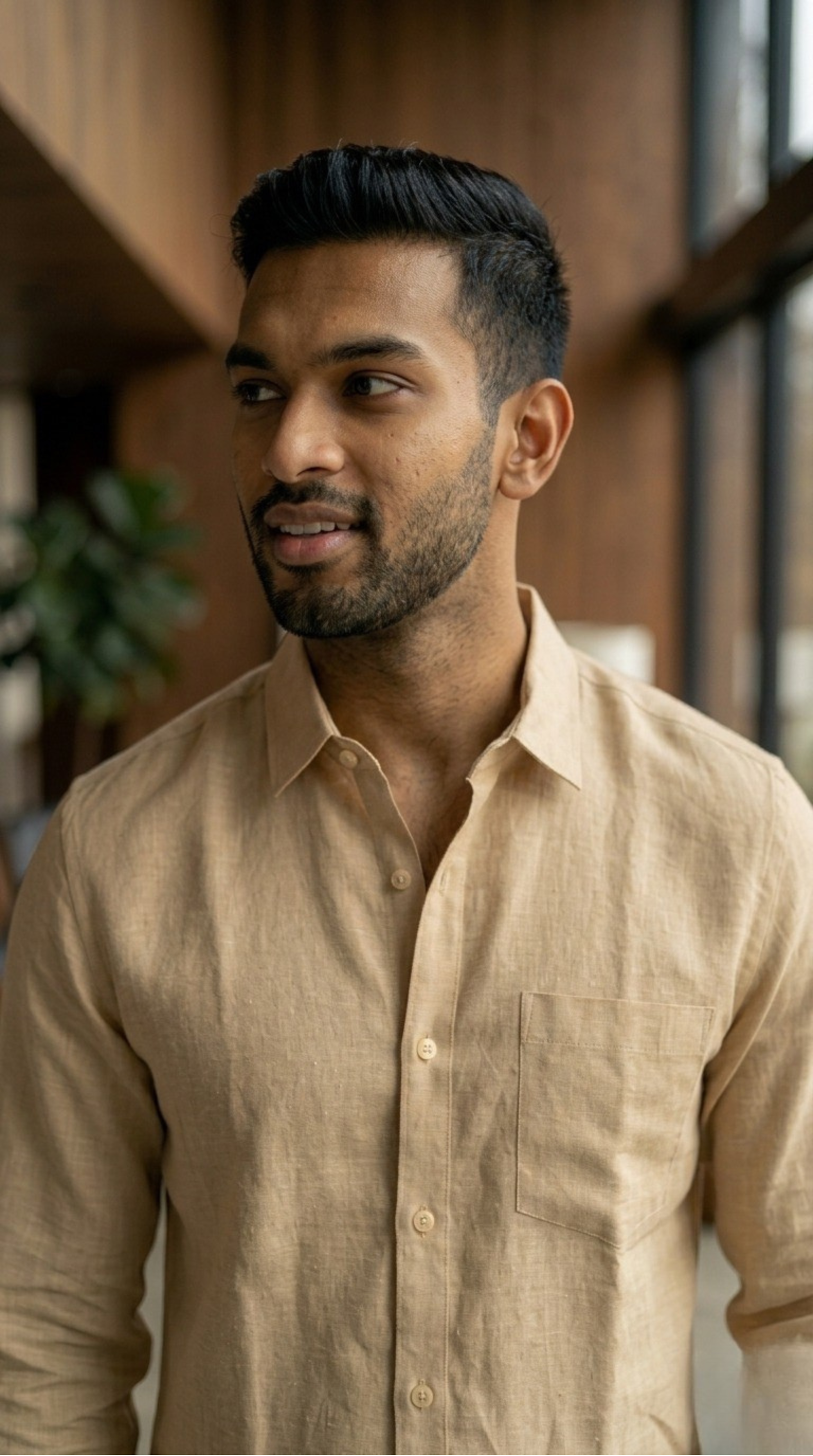Beige Linen Shirt