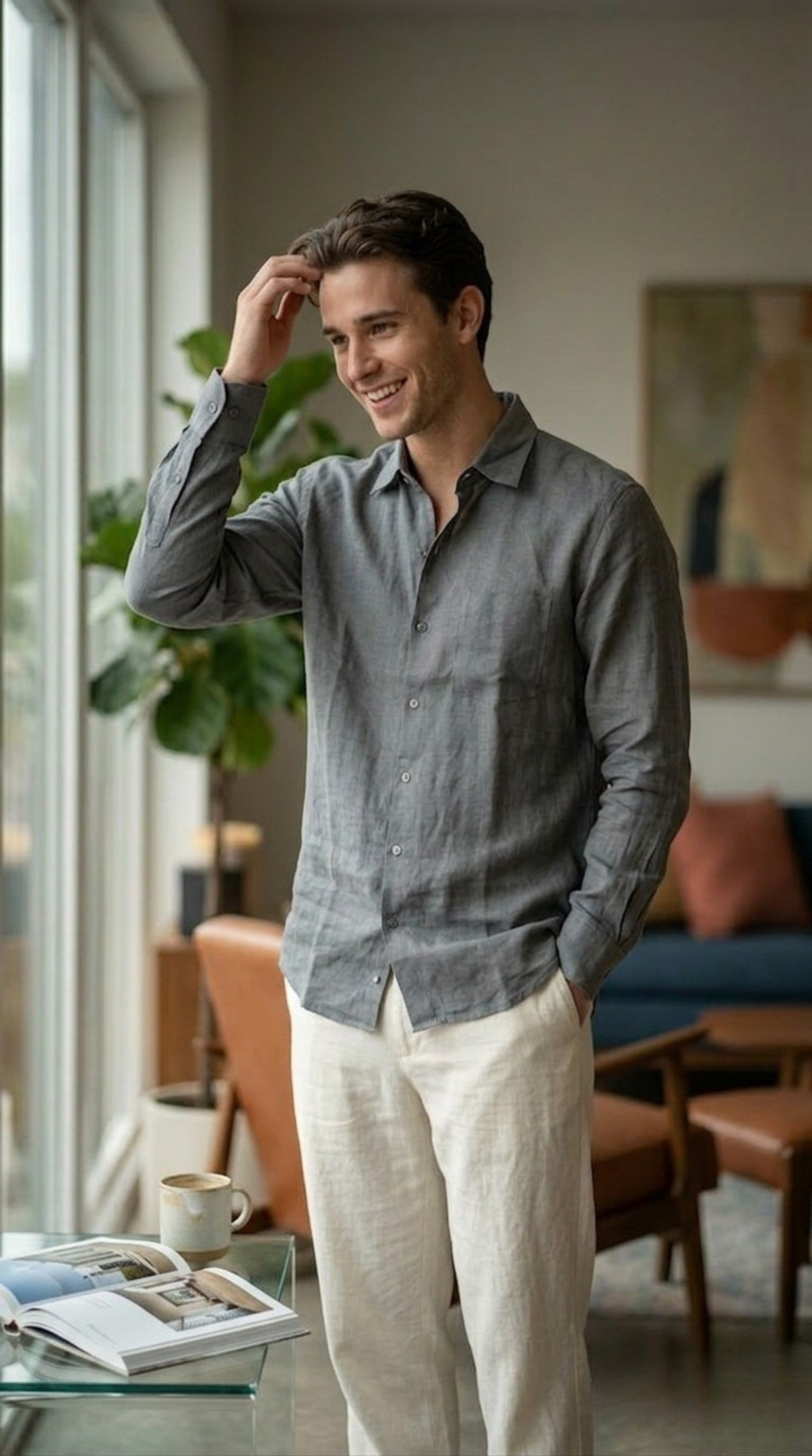 Grey Linen Shirt
