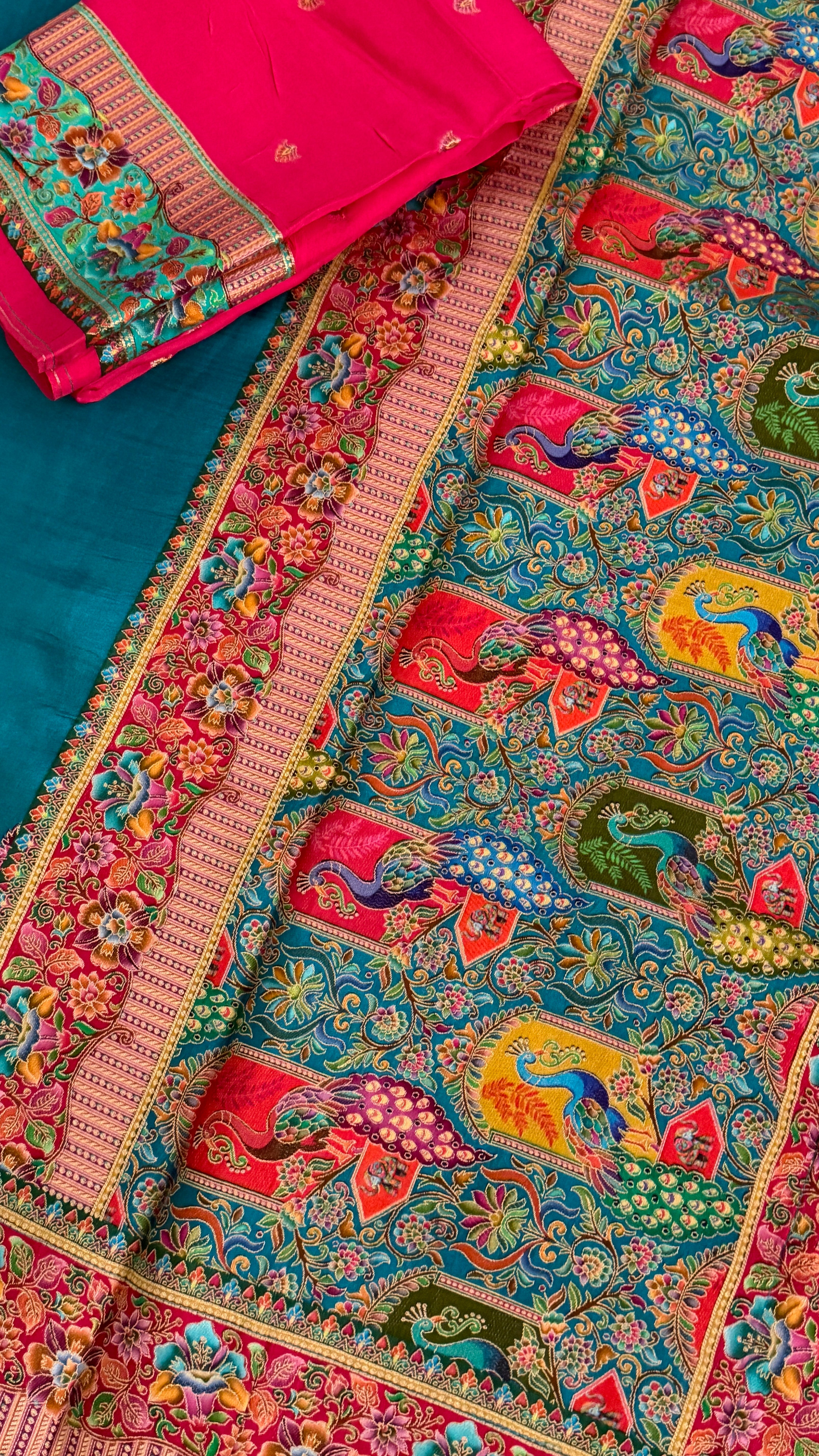 Blue Munga Silk Saree