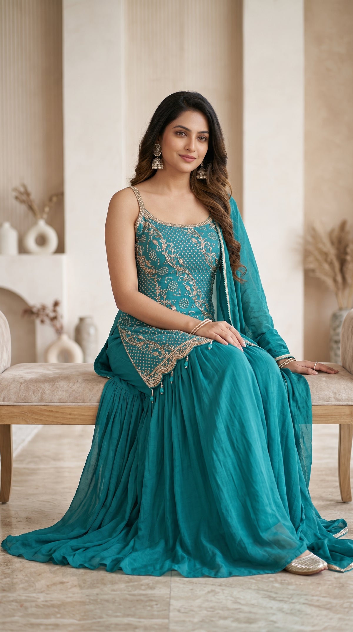 Blue Sharara Suit