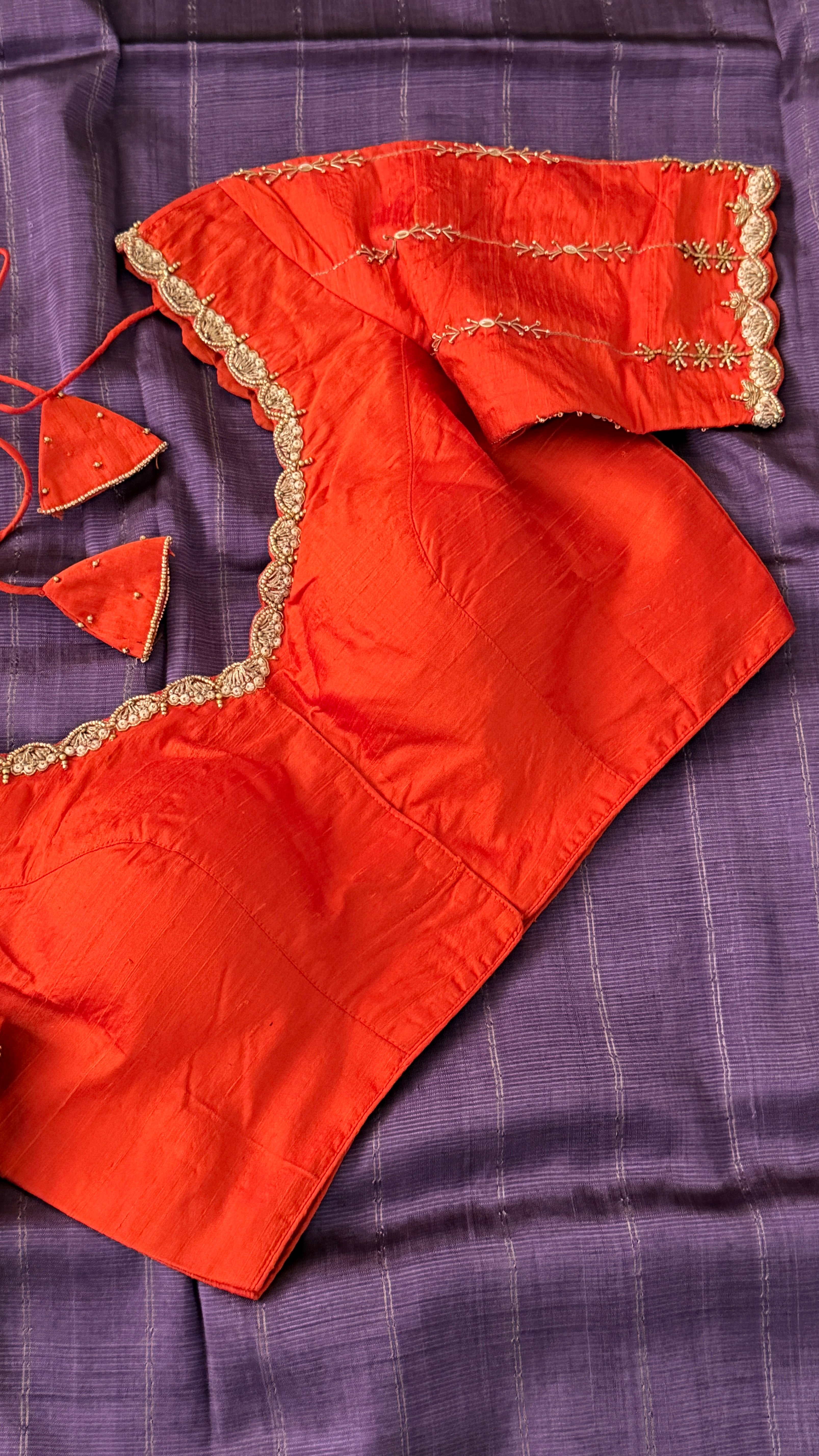 Orange Vine Sleeve Blouse