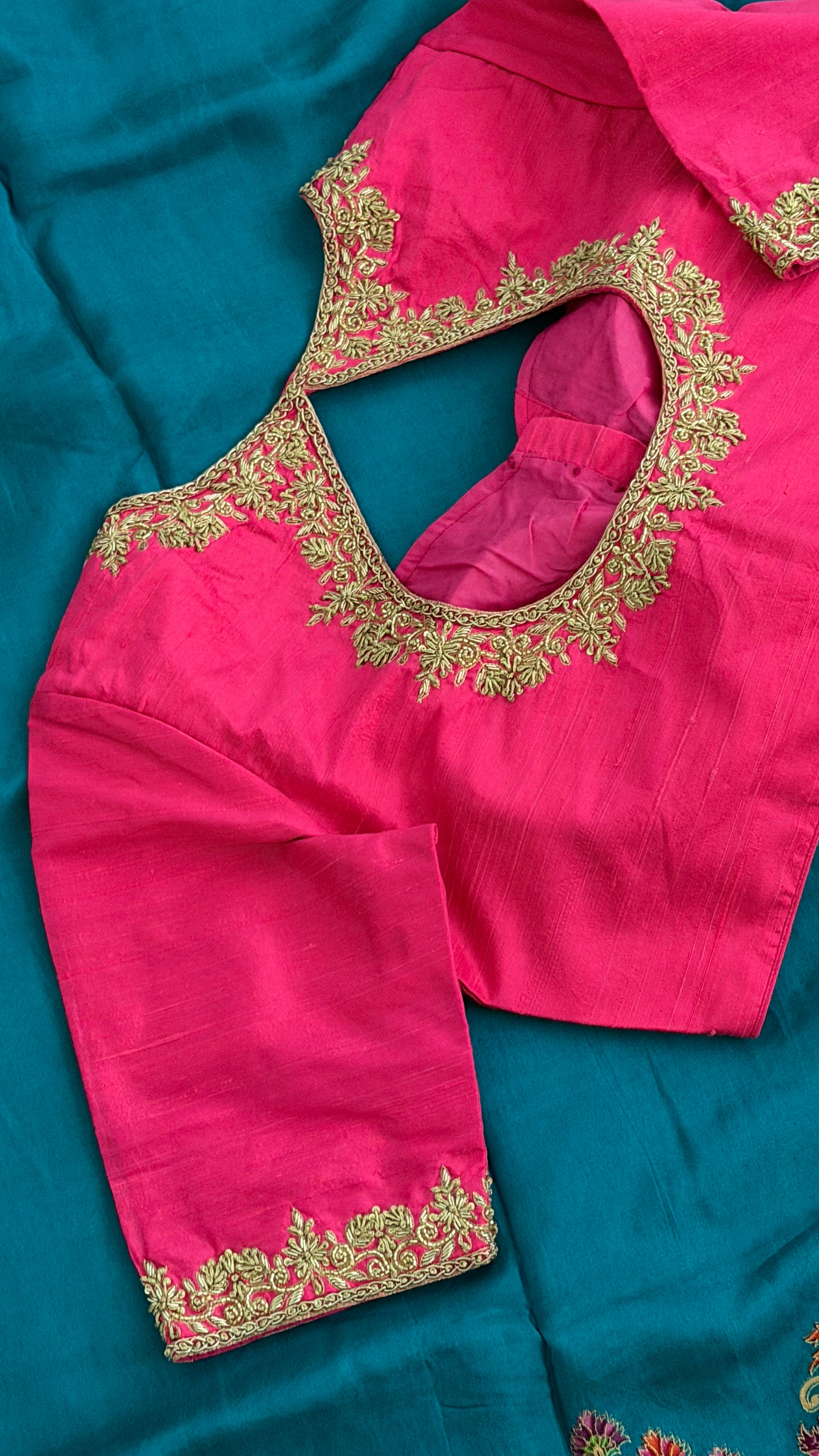Hot Pink Zardosi Blouse