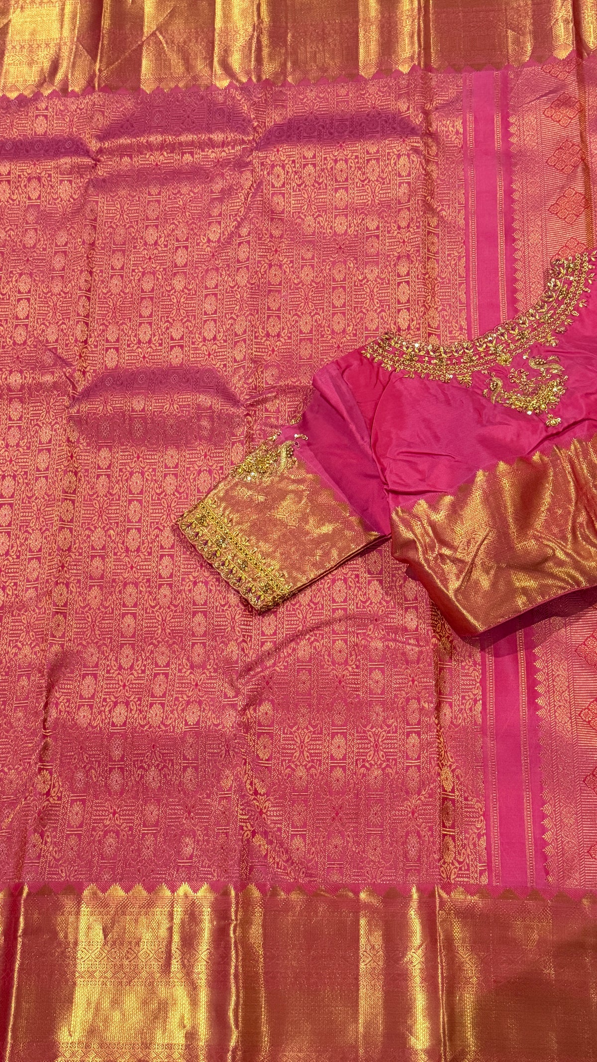 Pink Kanchi Silk Saree