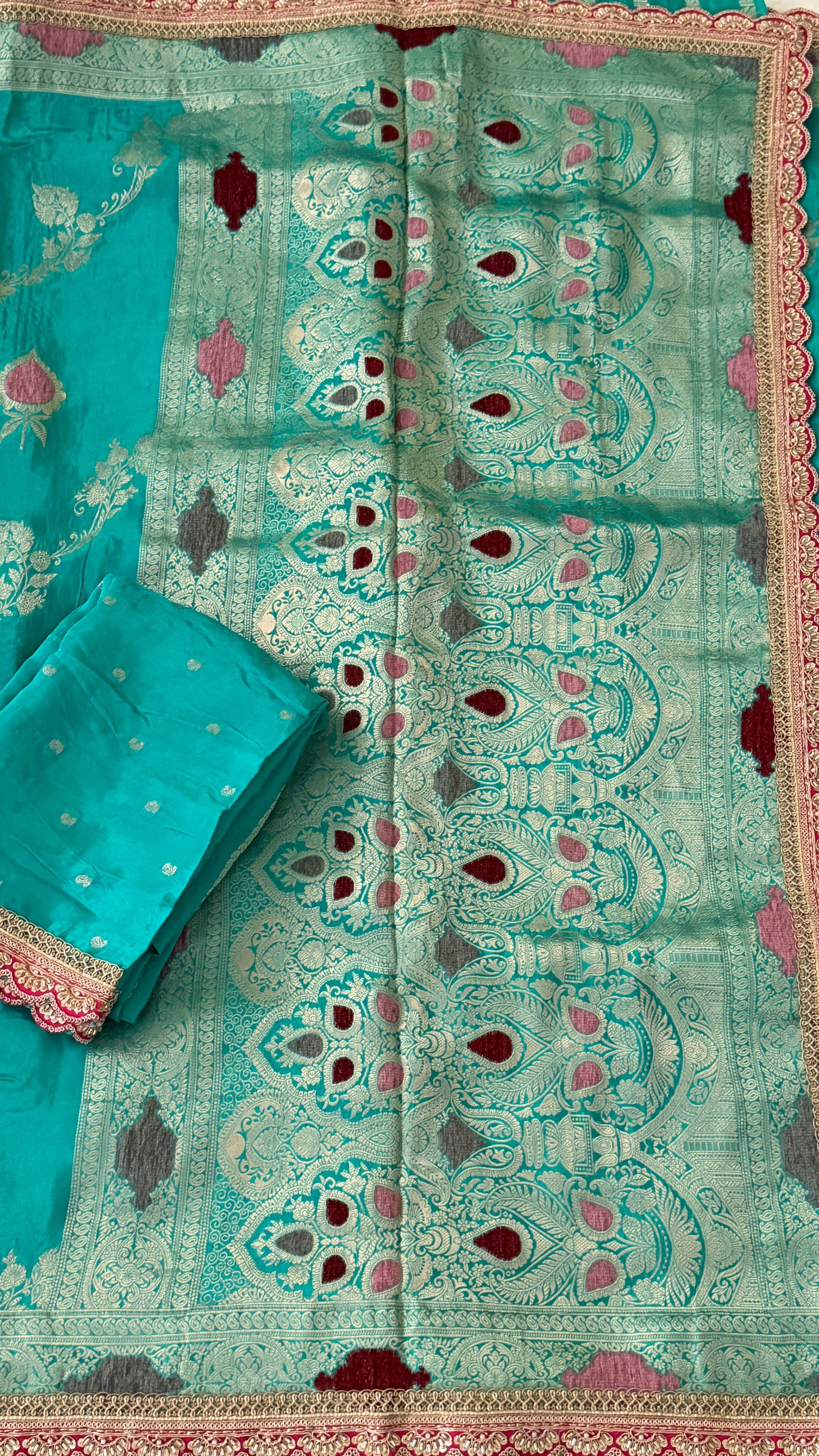 Blue Munga Silk Saree