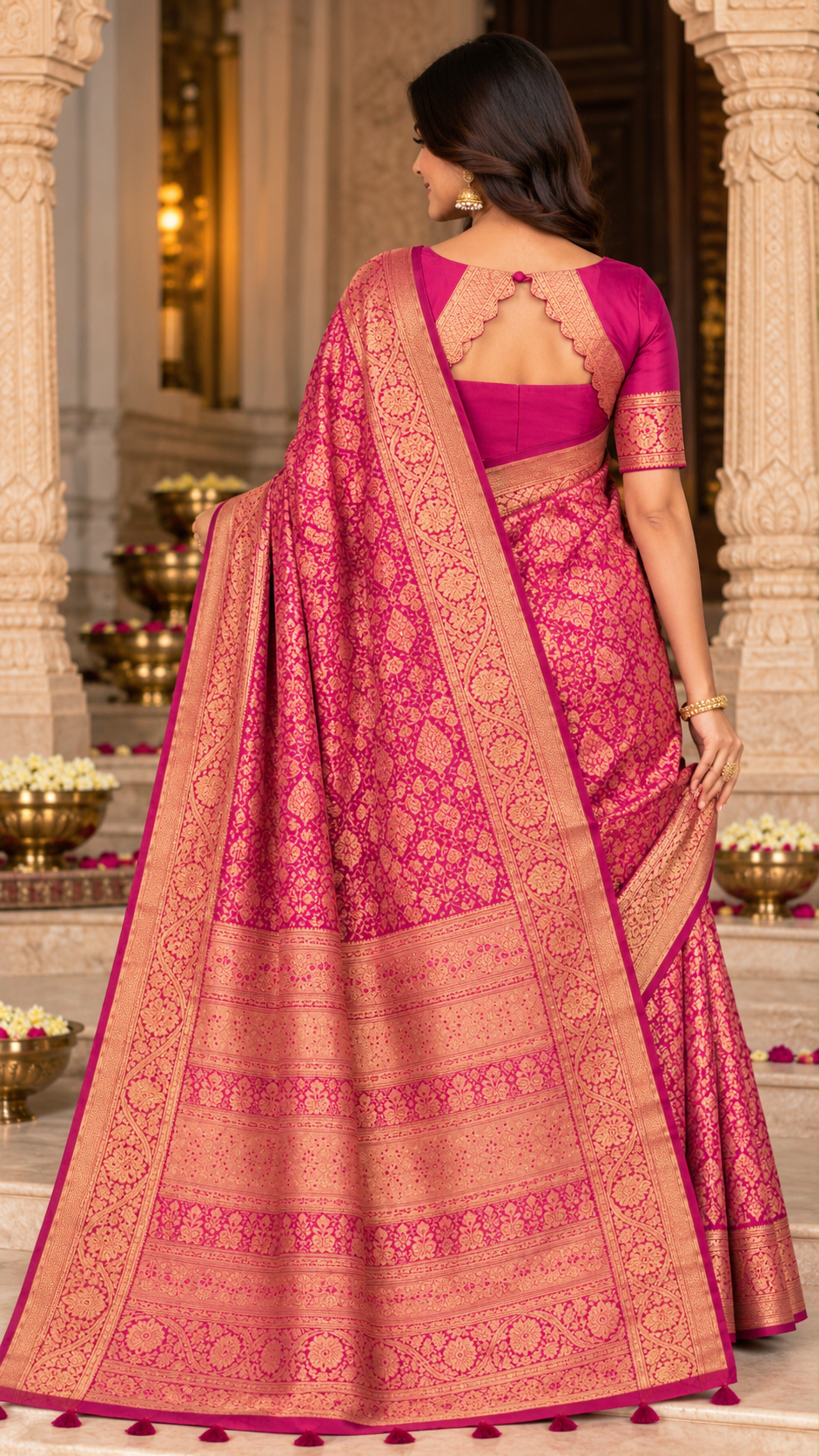 Pink Kanchi Silk Saree