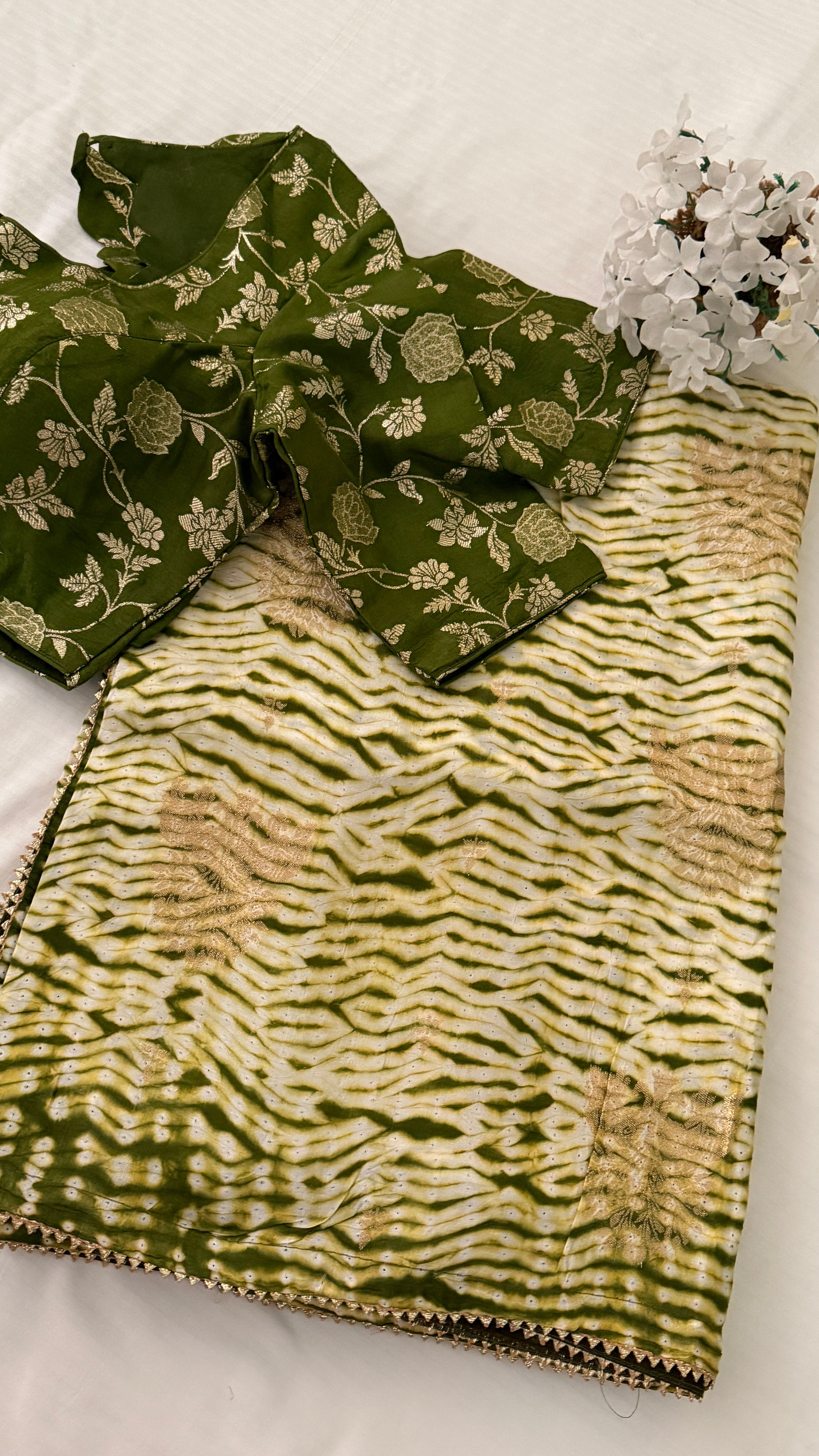 Green Dola Silk Saree