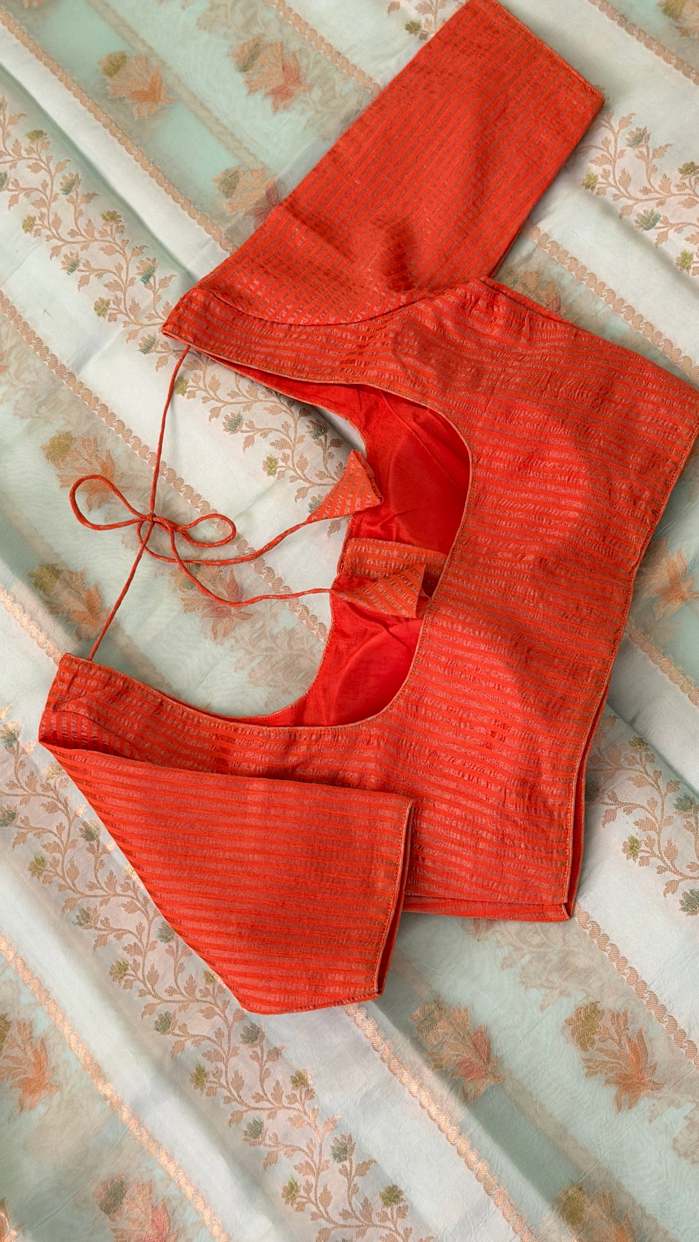 Orange & Gold Stripe Blouse