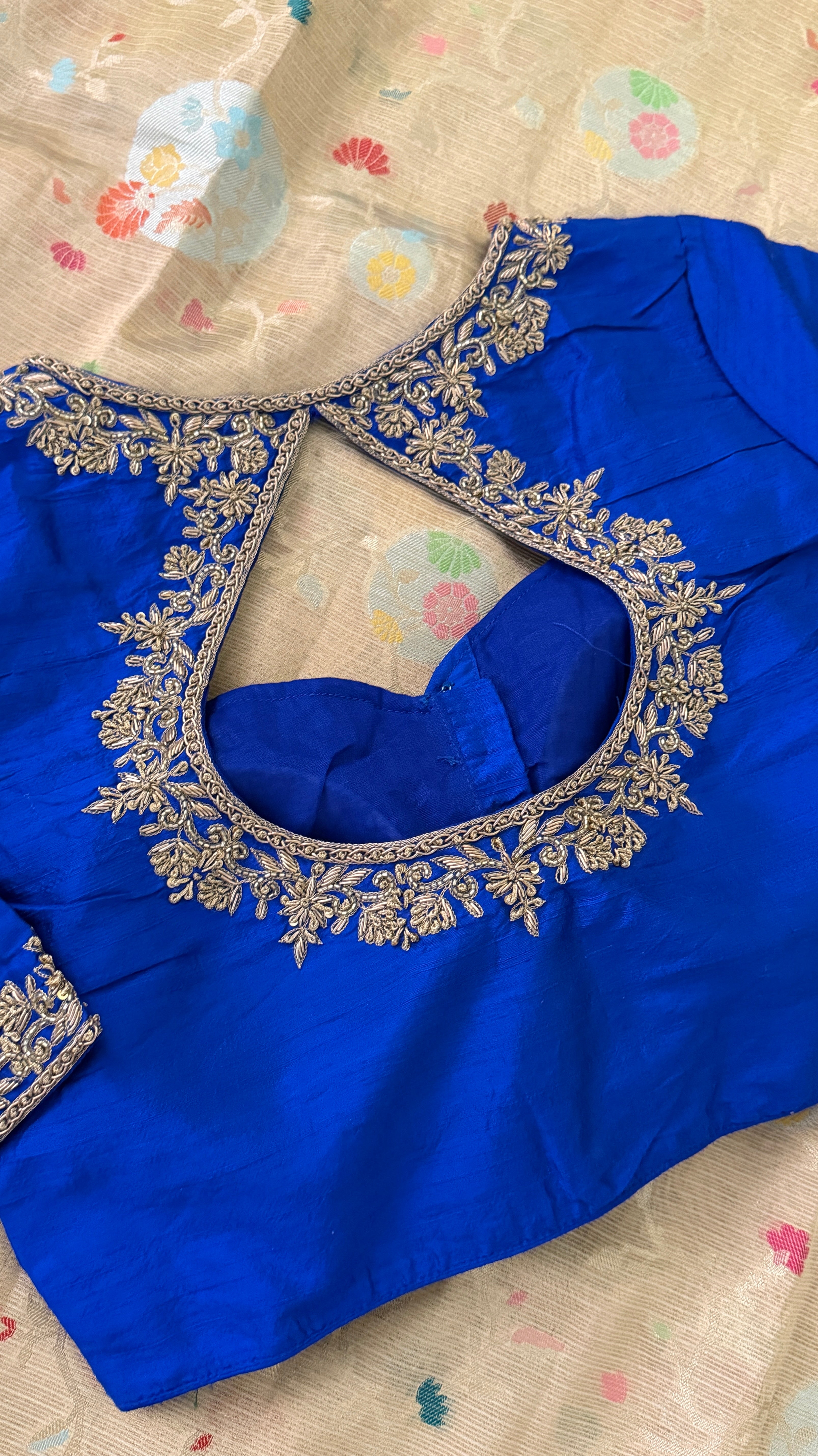 Royal Blue Zardosi Blouse