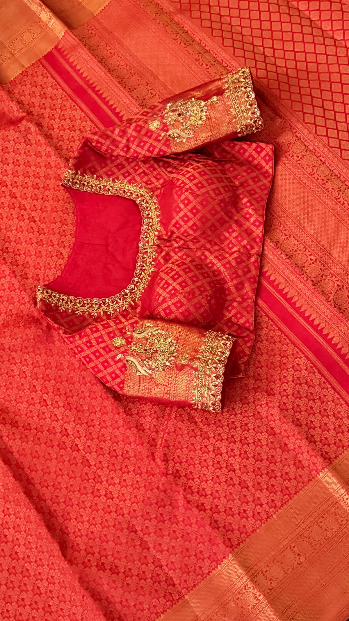 Red Kanchi Silk Saree