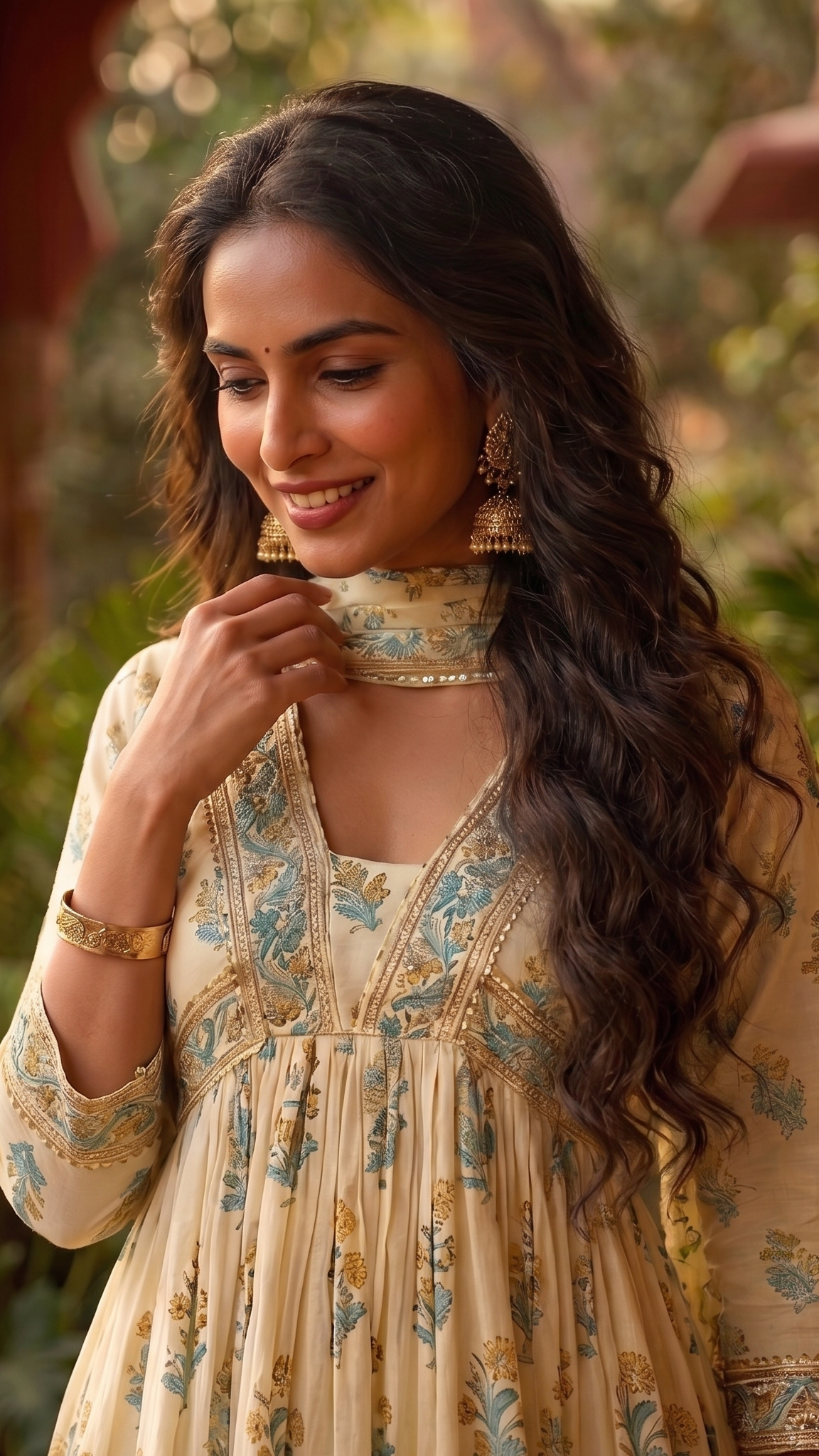 Pastel Yellow Mul Cotton Block-Print Suit