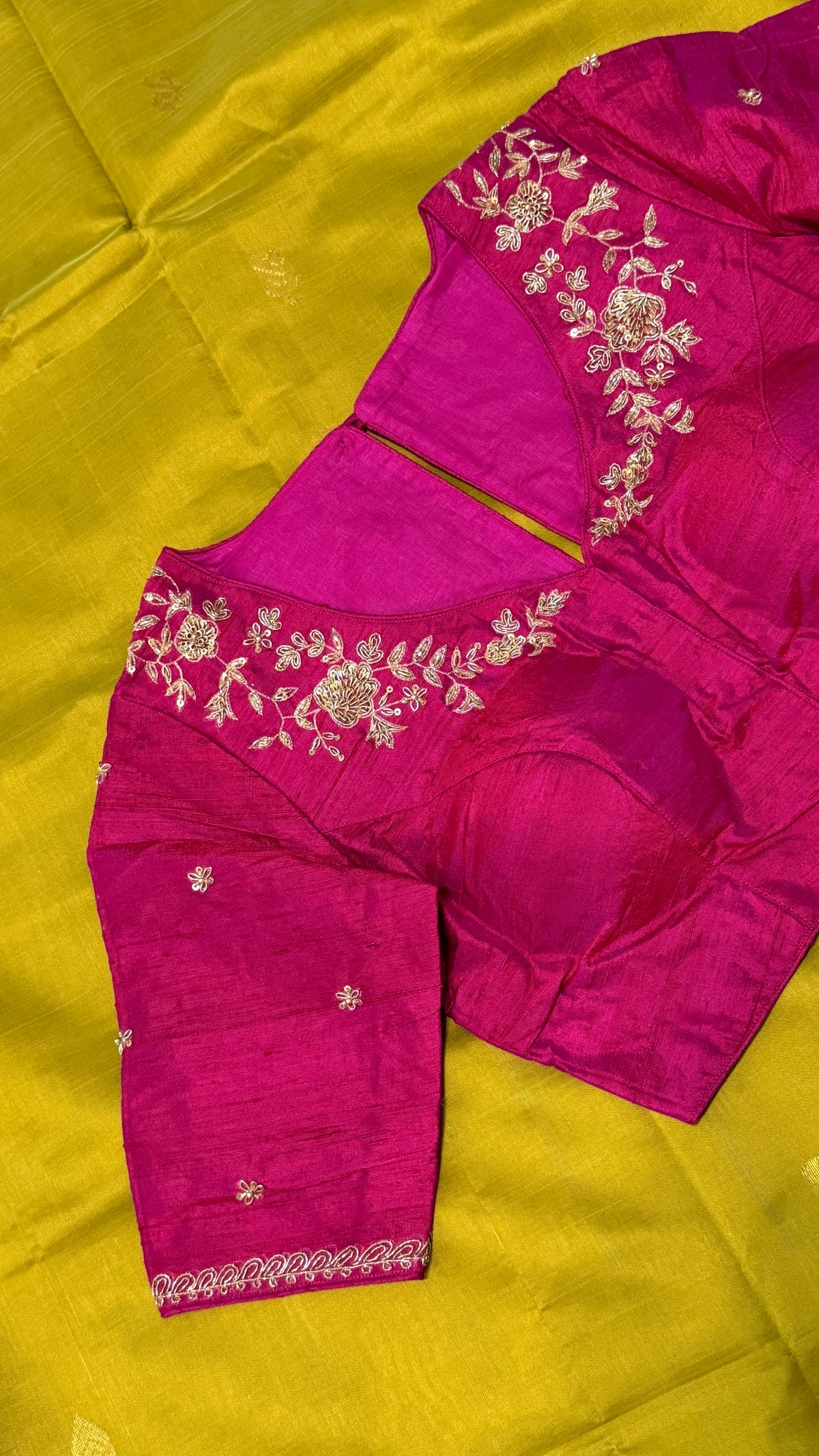 Magenta Raw Silk Blouse