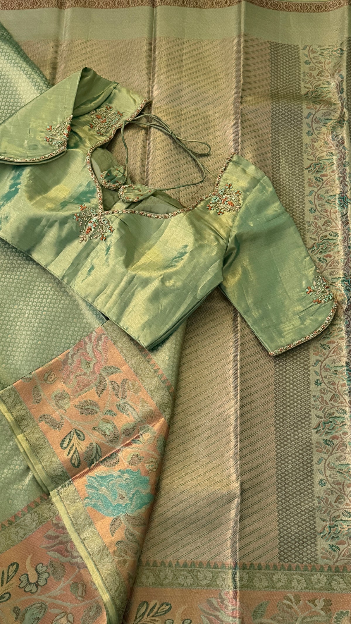 Soft Mint Green Kanchi Silk Saree