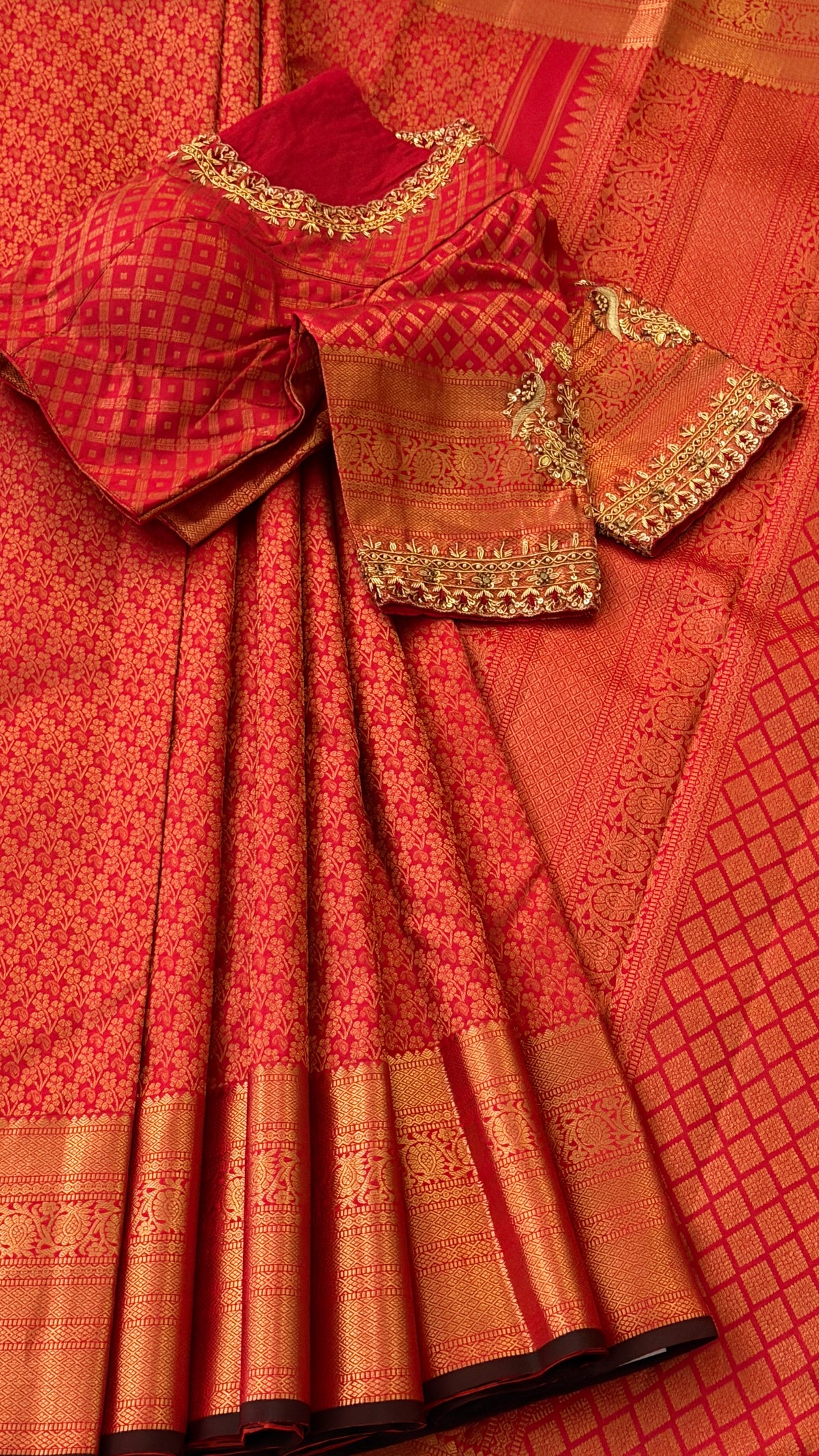Red Kanchi Silk Saree