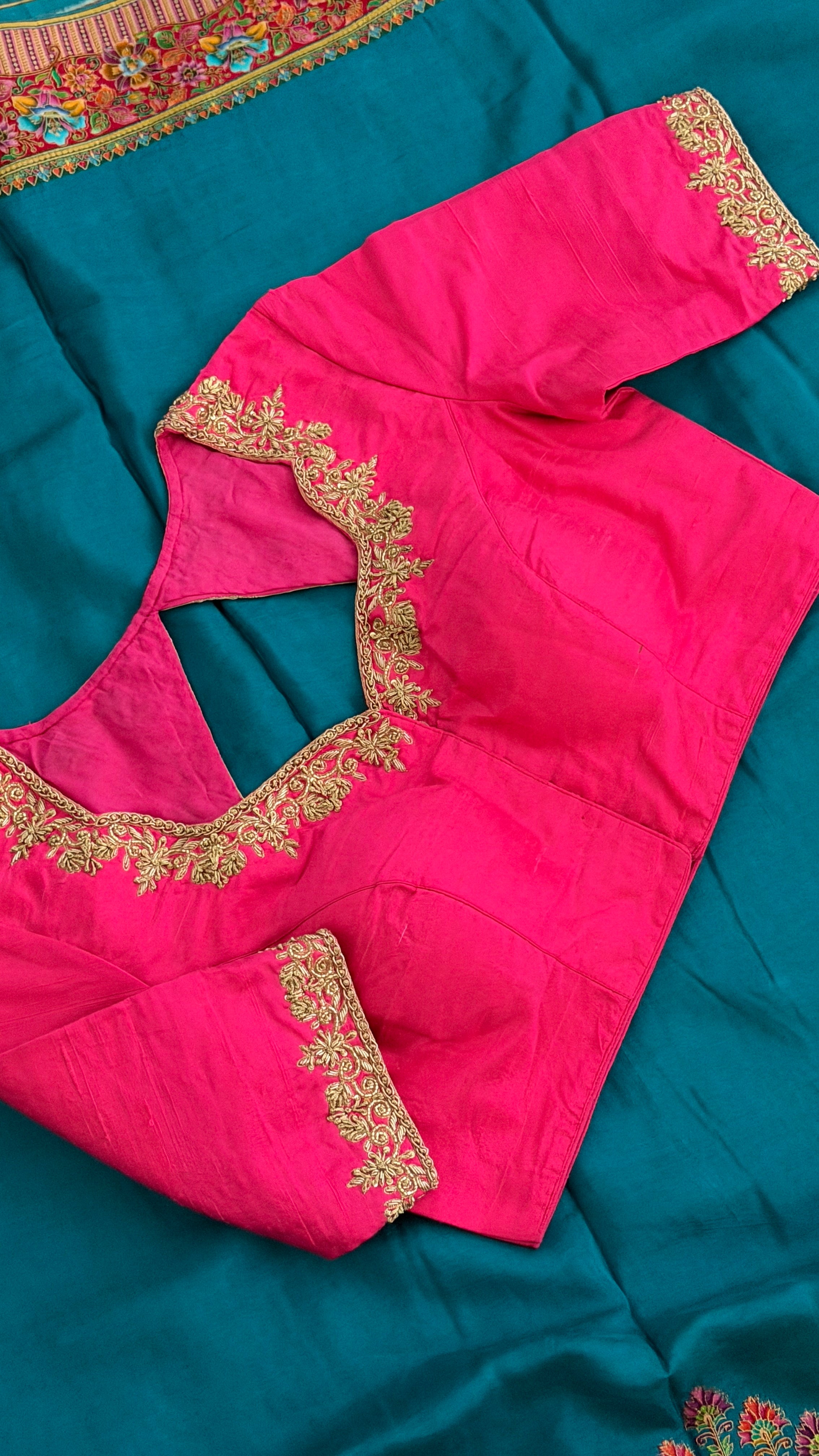 Hot Pink Zardosi Blouse