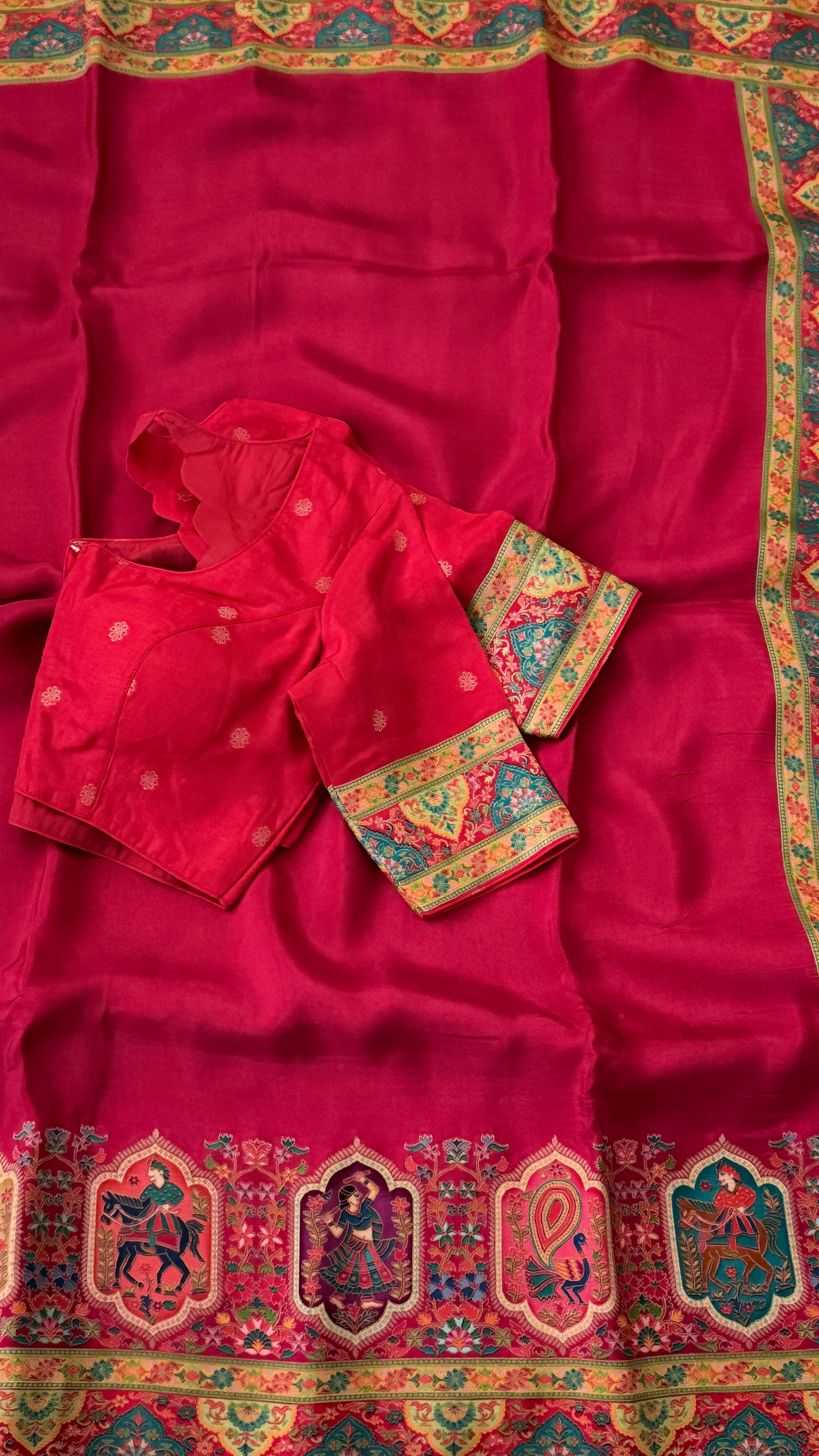 Pink Munga Silk Saree