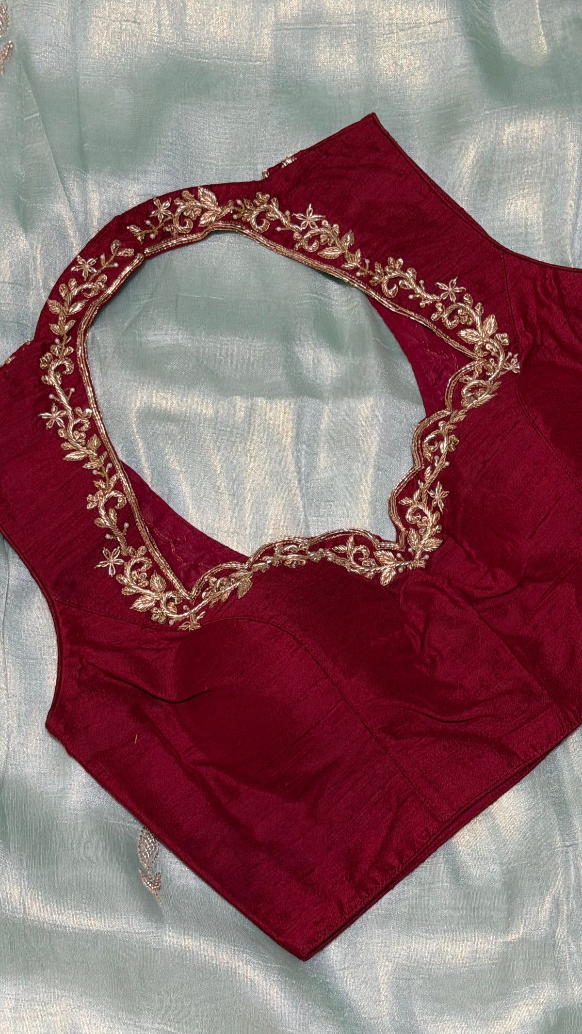 Maroon Raw Silk Blouse
