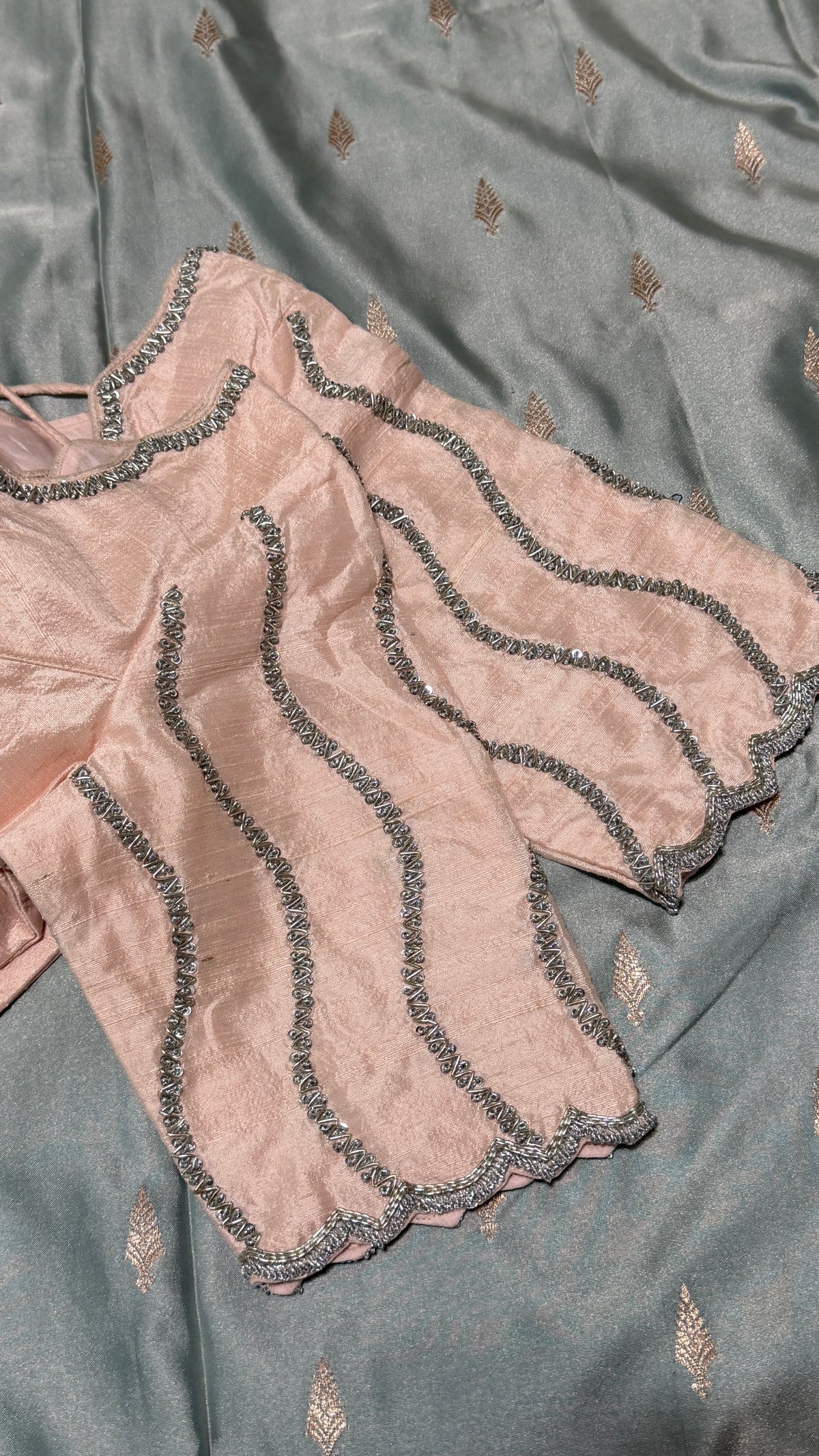 Blush Pink Raw Silk Blouse