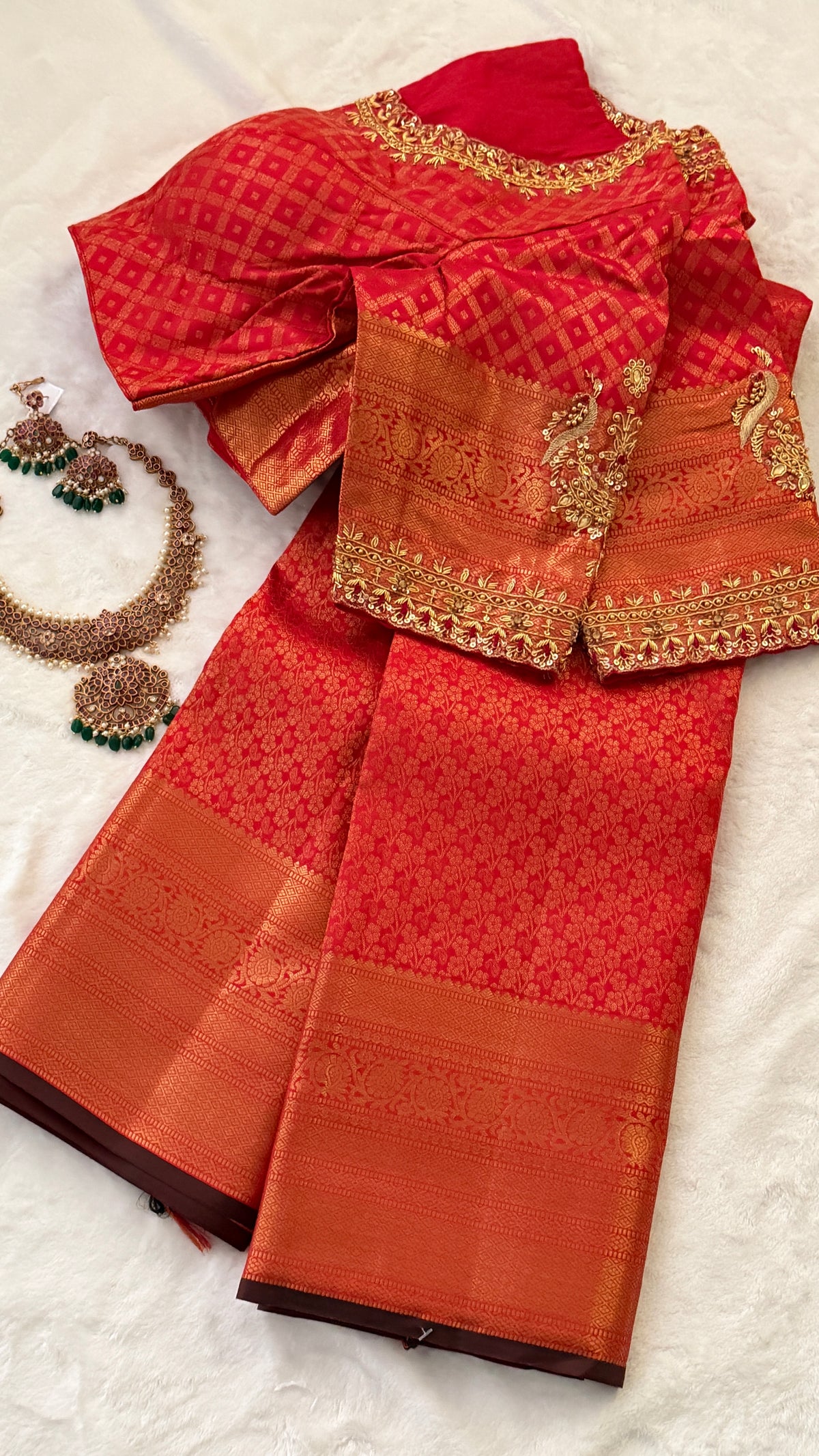 Red Kanchi Silk Saree