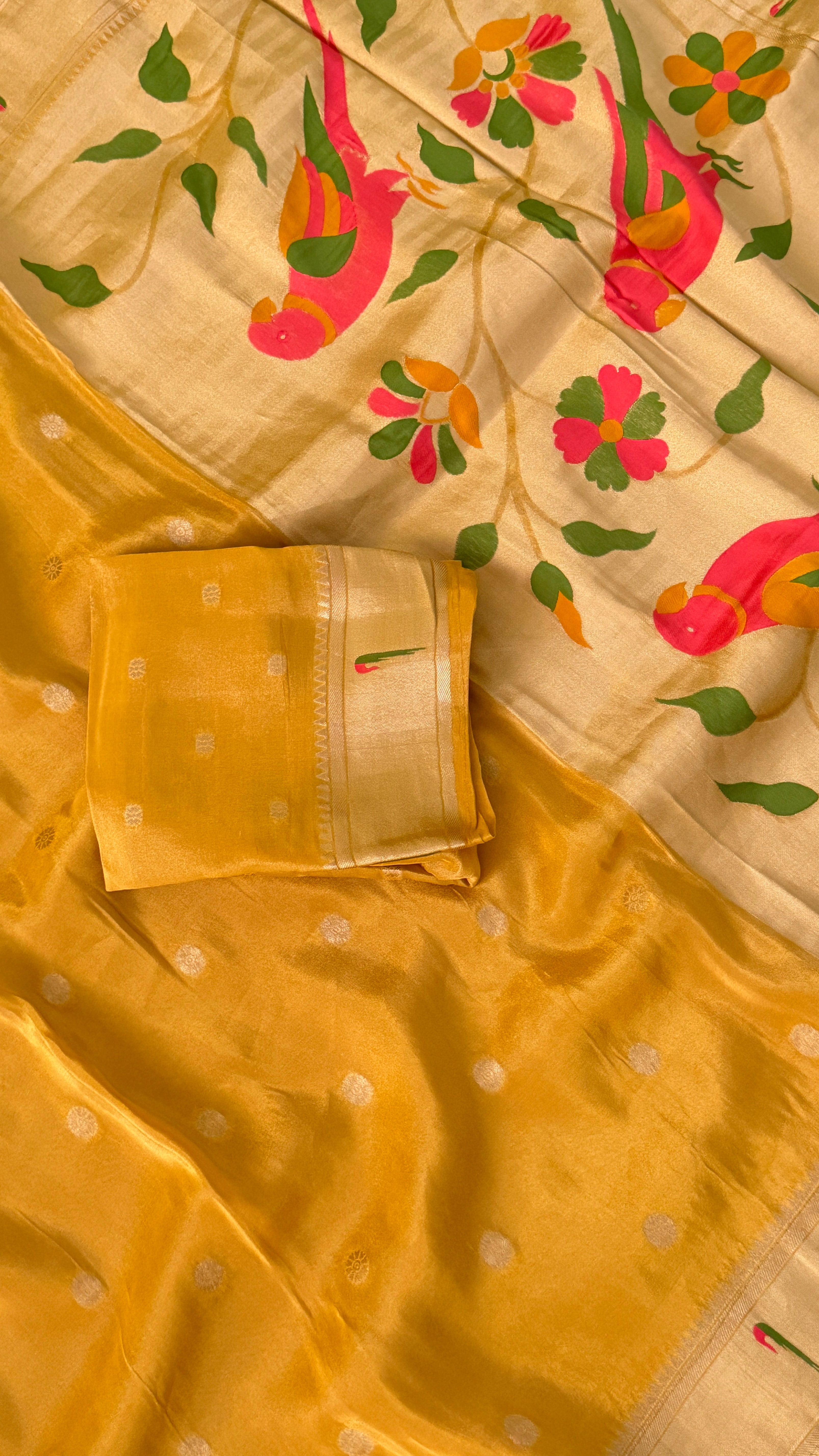 Mustard Tissue Silk Saree