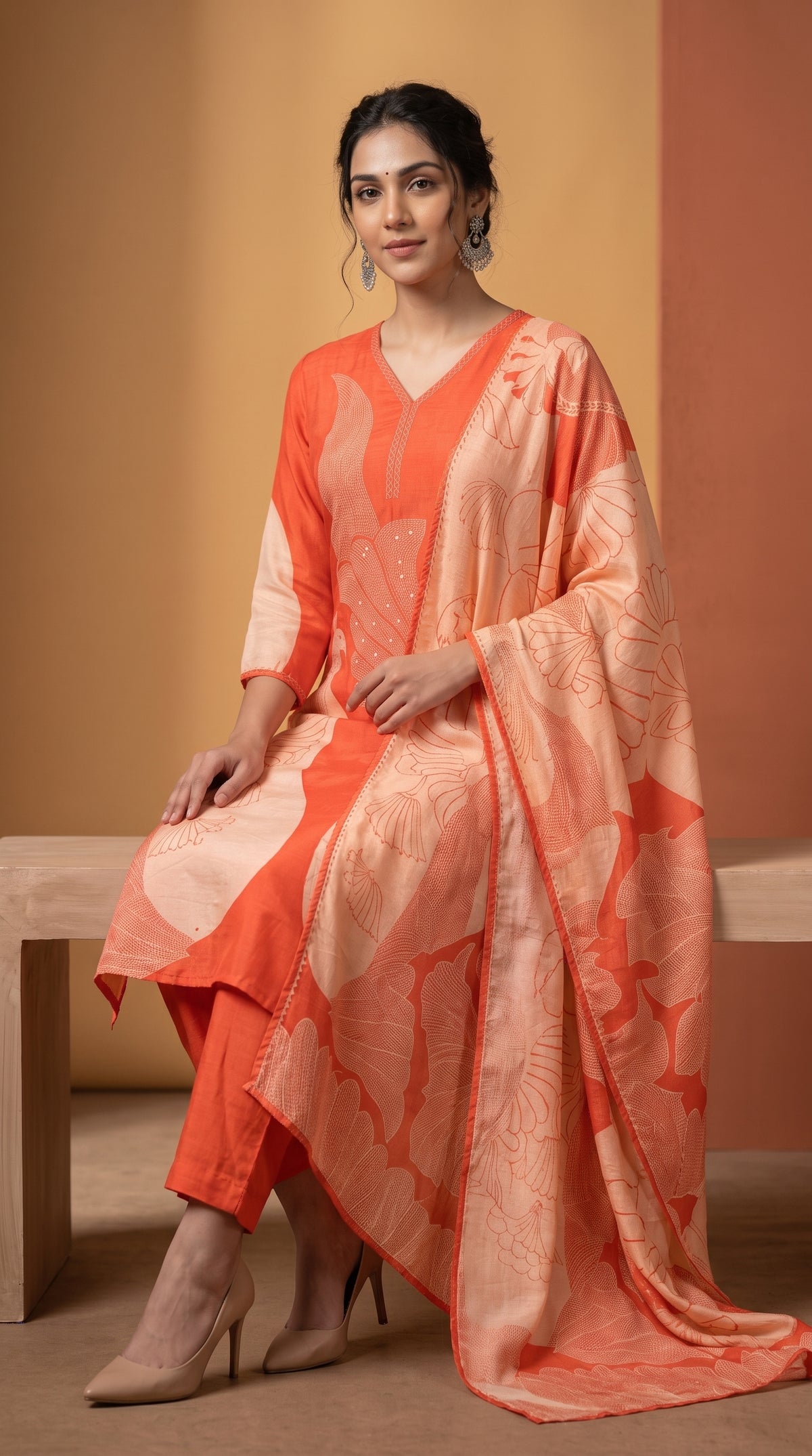 Muslin Silk Straight Cut Suit
