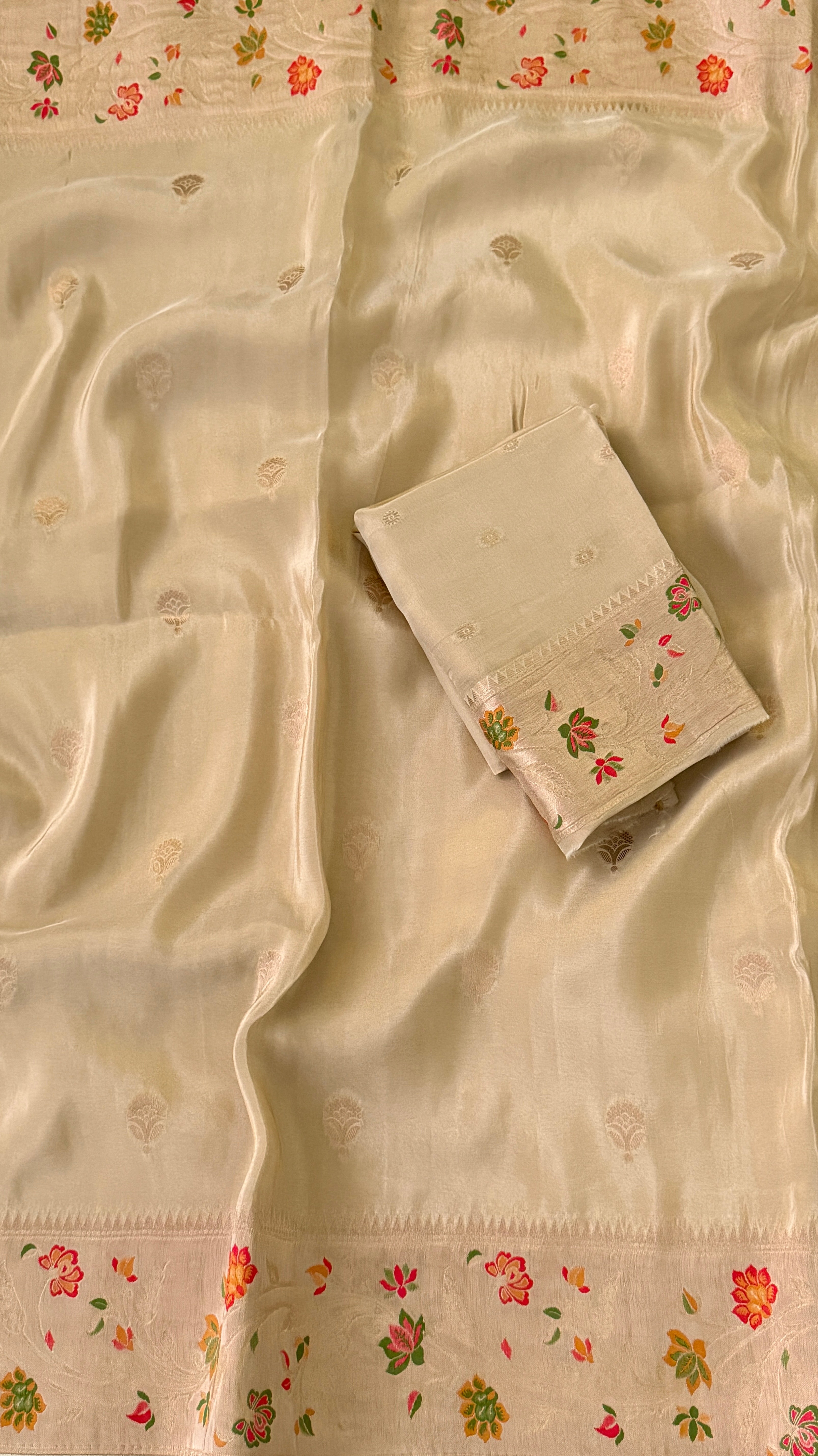 Beige Tissue Silk Saree