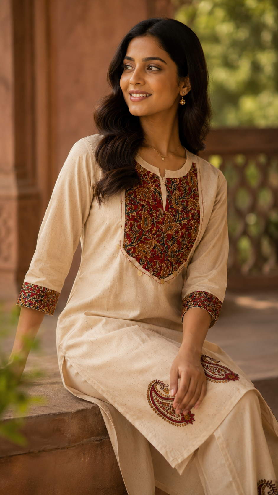 Beige Cotton Co-Ord Set