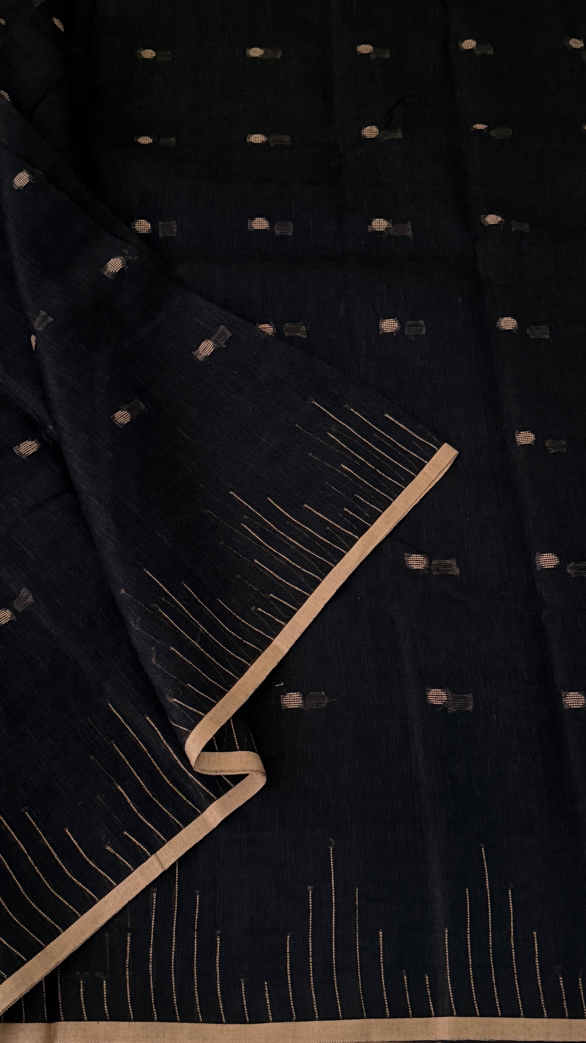 Navy Linen Saree