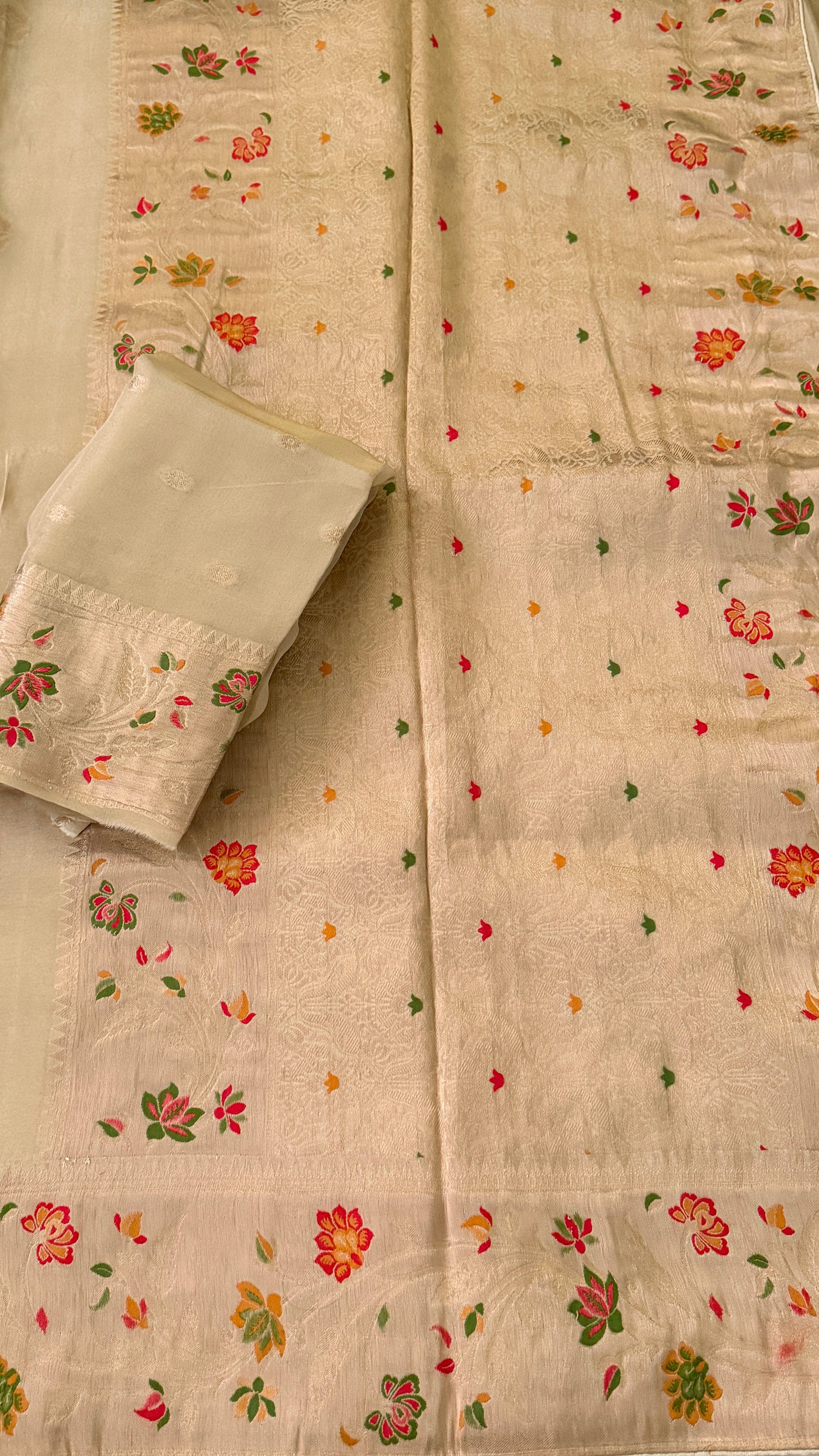 Beige Tissue Silk Saree