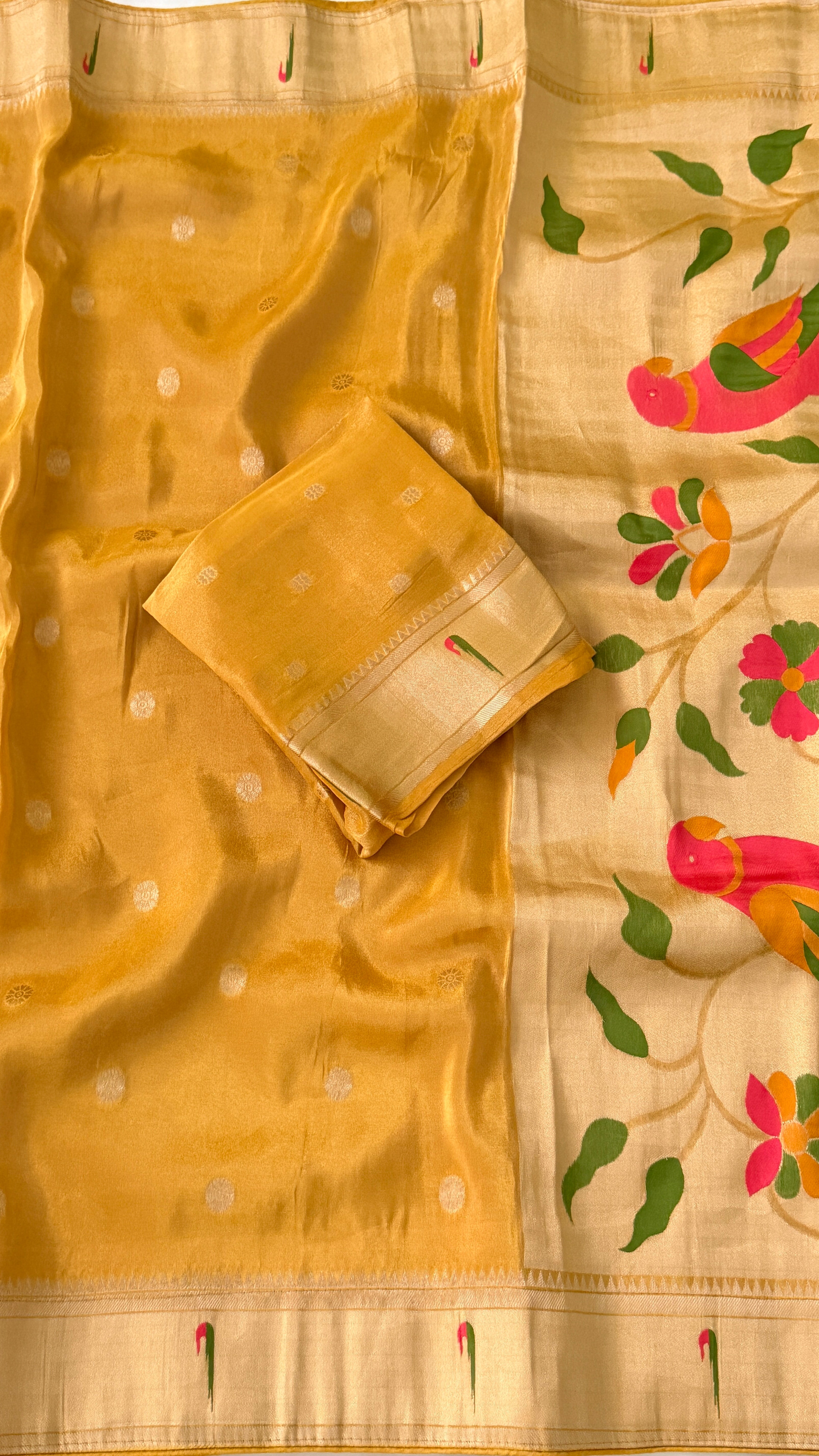 Mustard Tissue Silk Saree