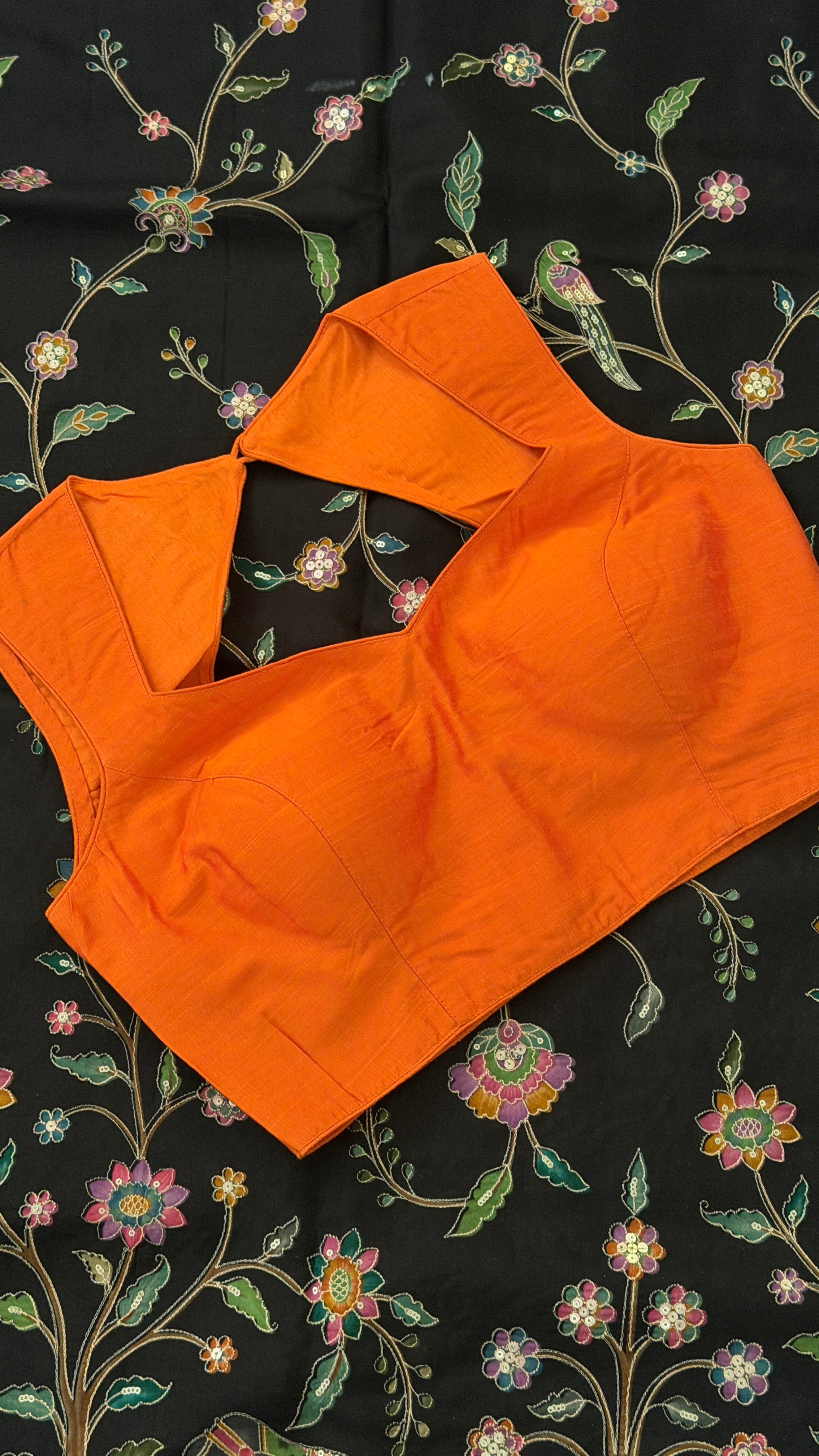 Orange Sleeveless Blouse