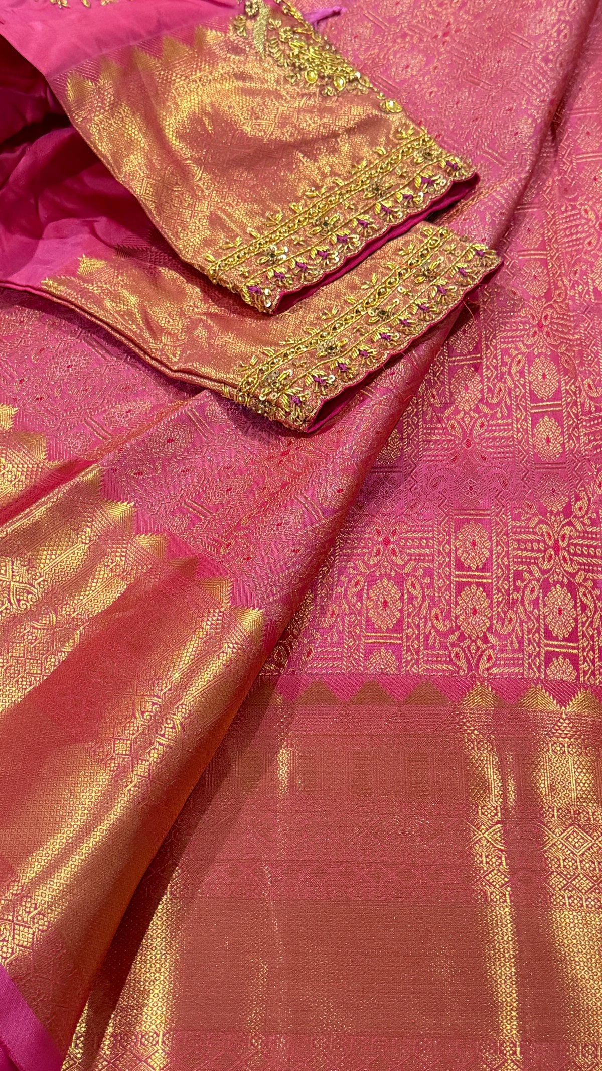 Pink Kanchi Silk Saree