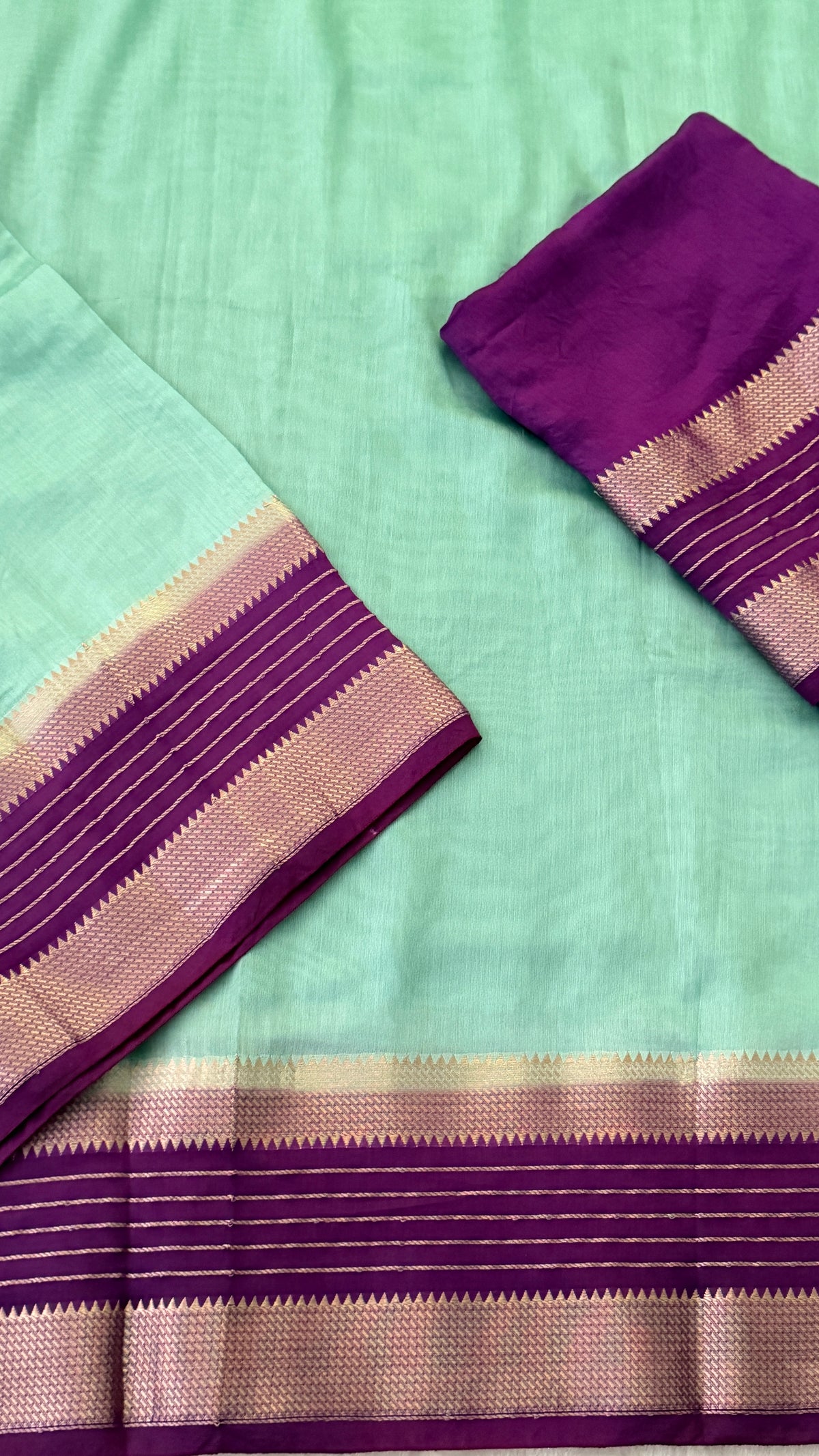 Aqua Blue Soft Cotton Saree