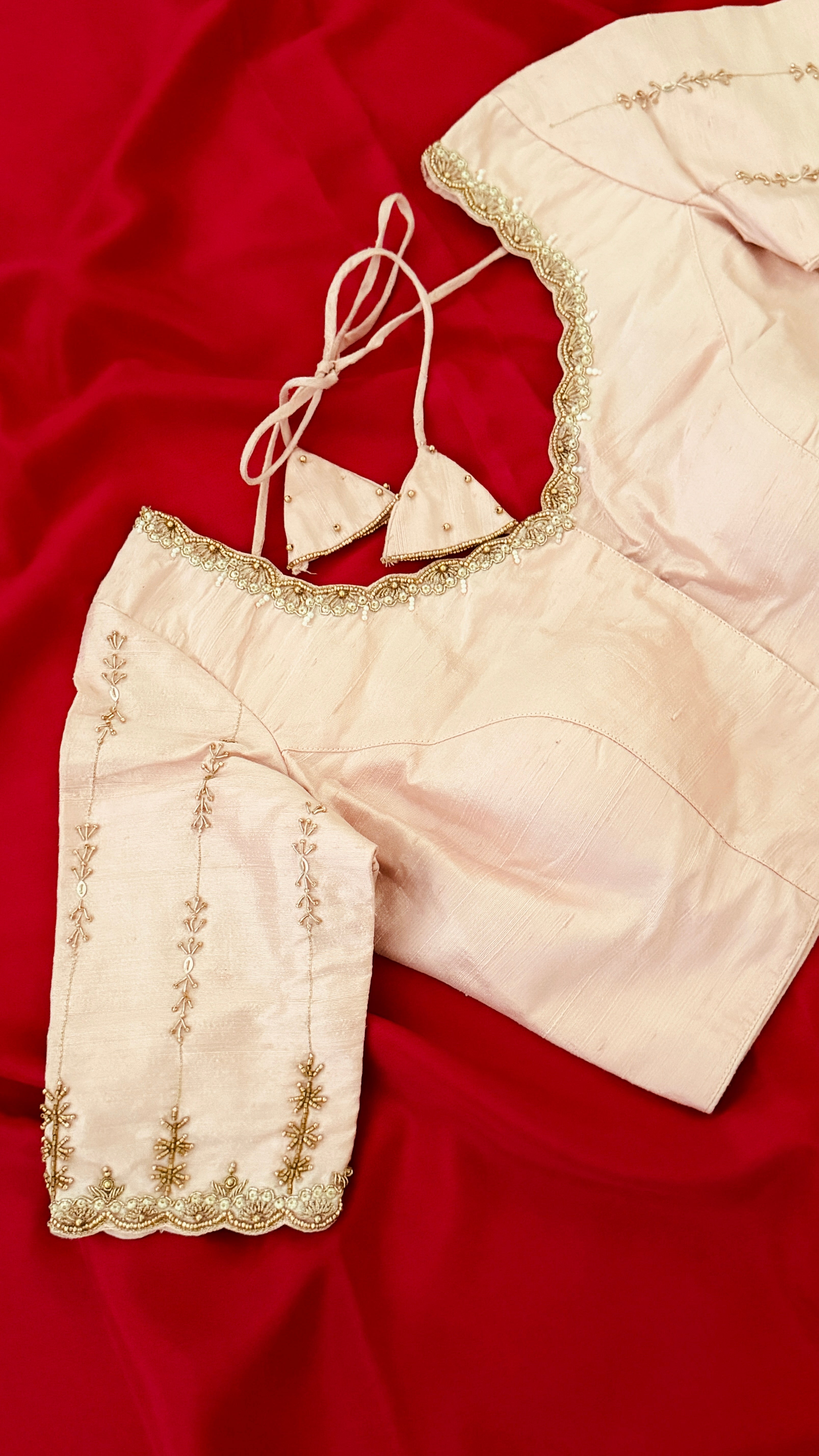 Baby Pink Vine Sleeve Blouse