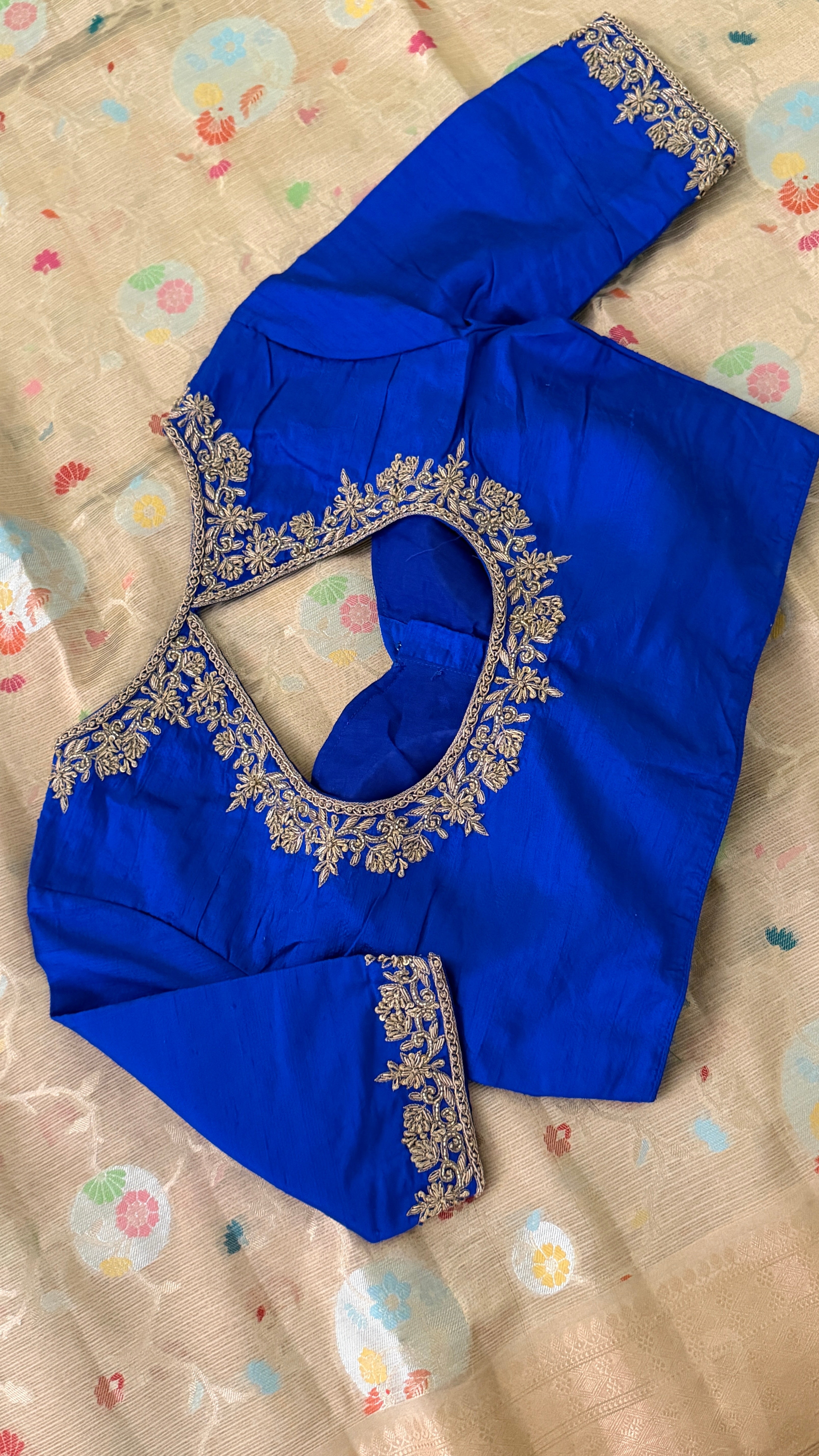 Royal Blue Zardosi Blouse