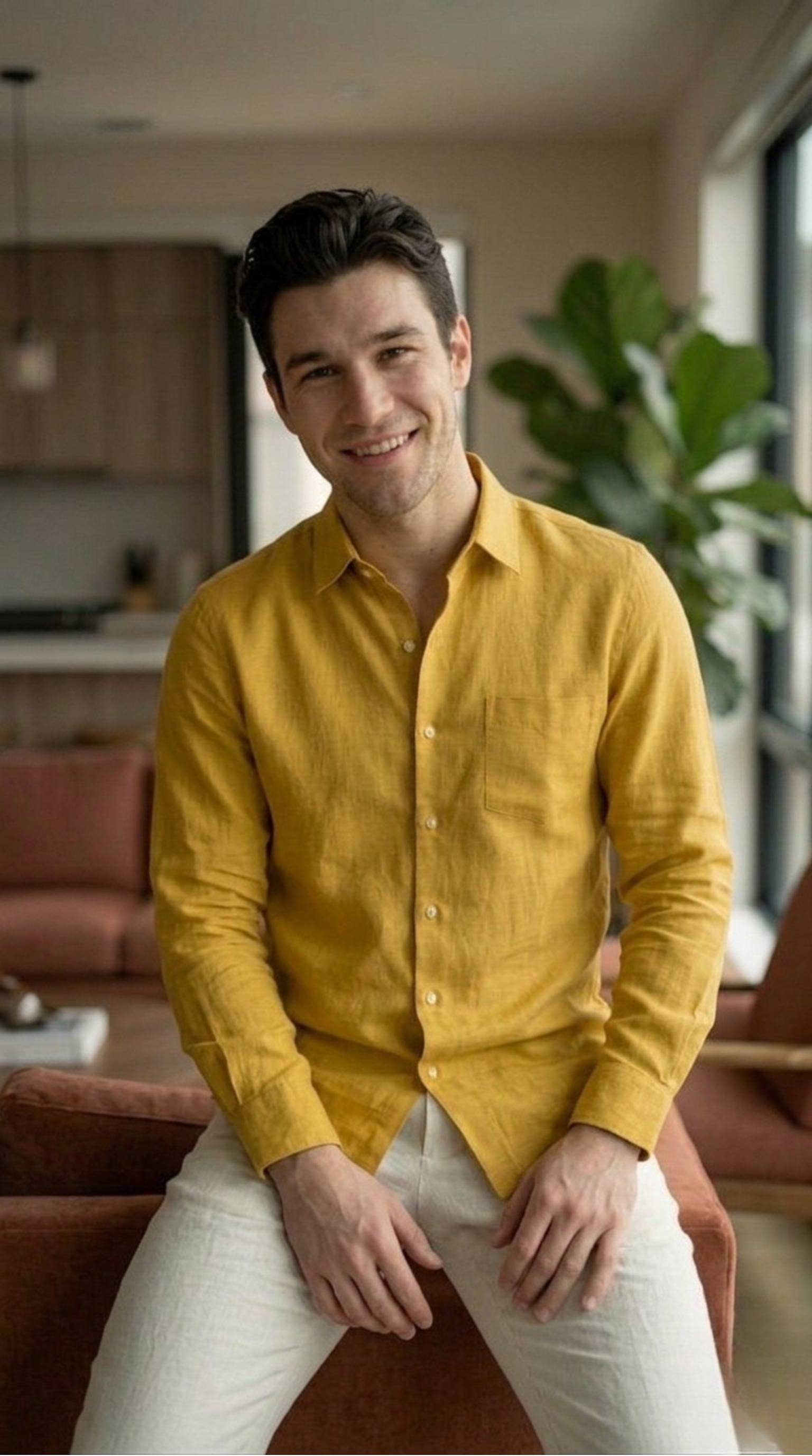 Mustard Linen Shirt