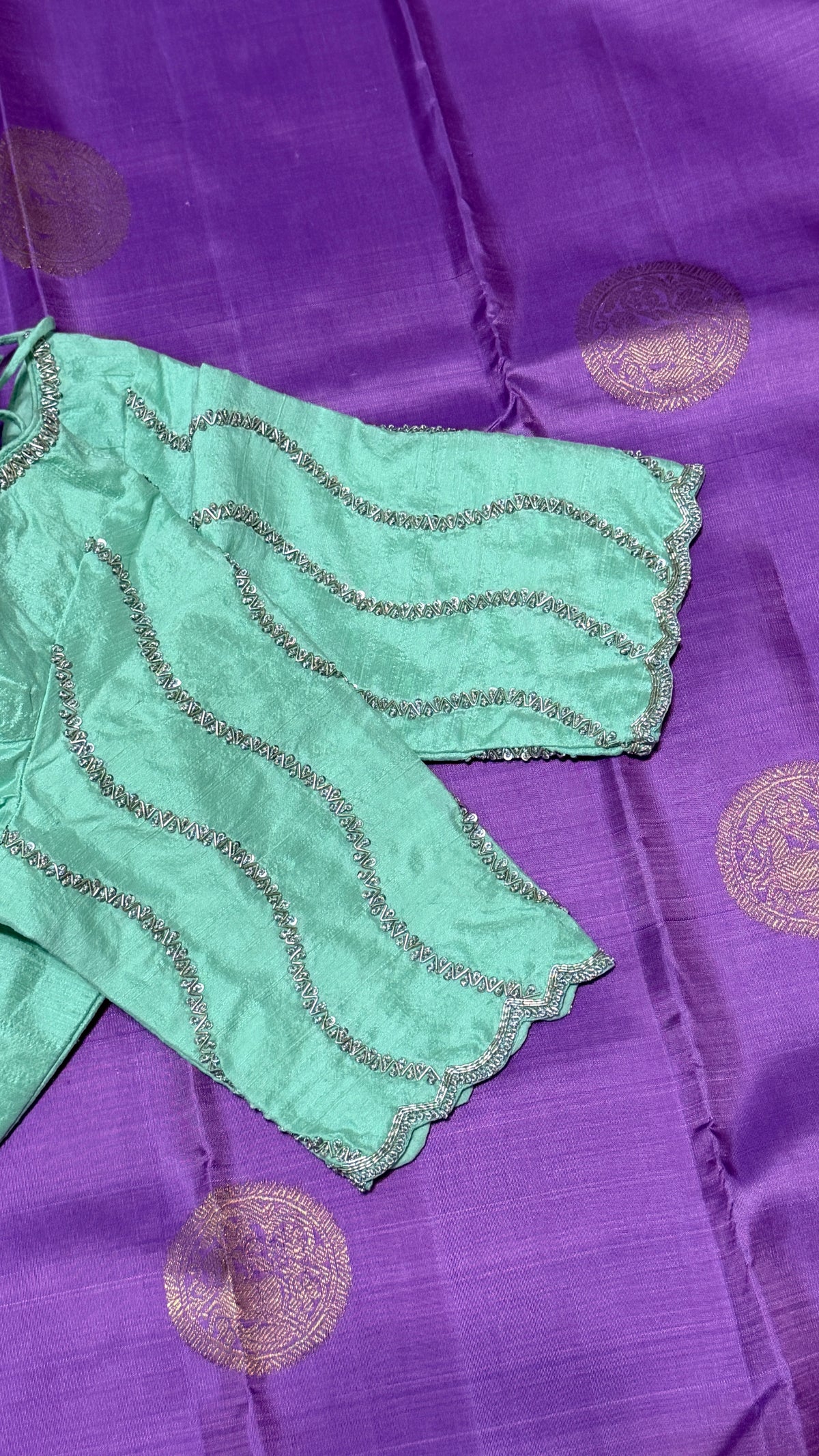 Mint Green Raw Silk Blouse