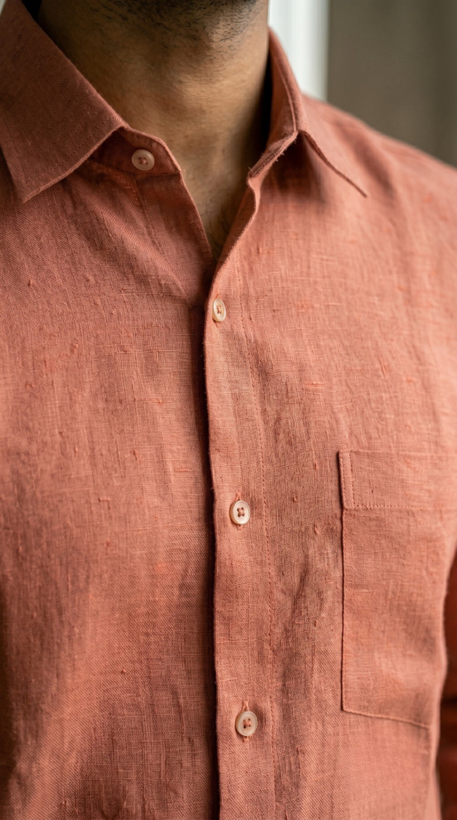 Blush Red Linen Shirt