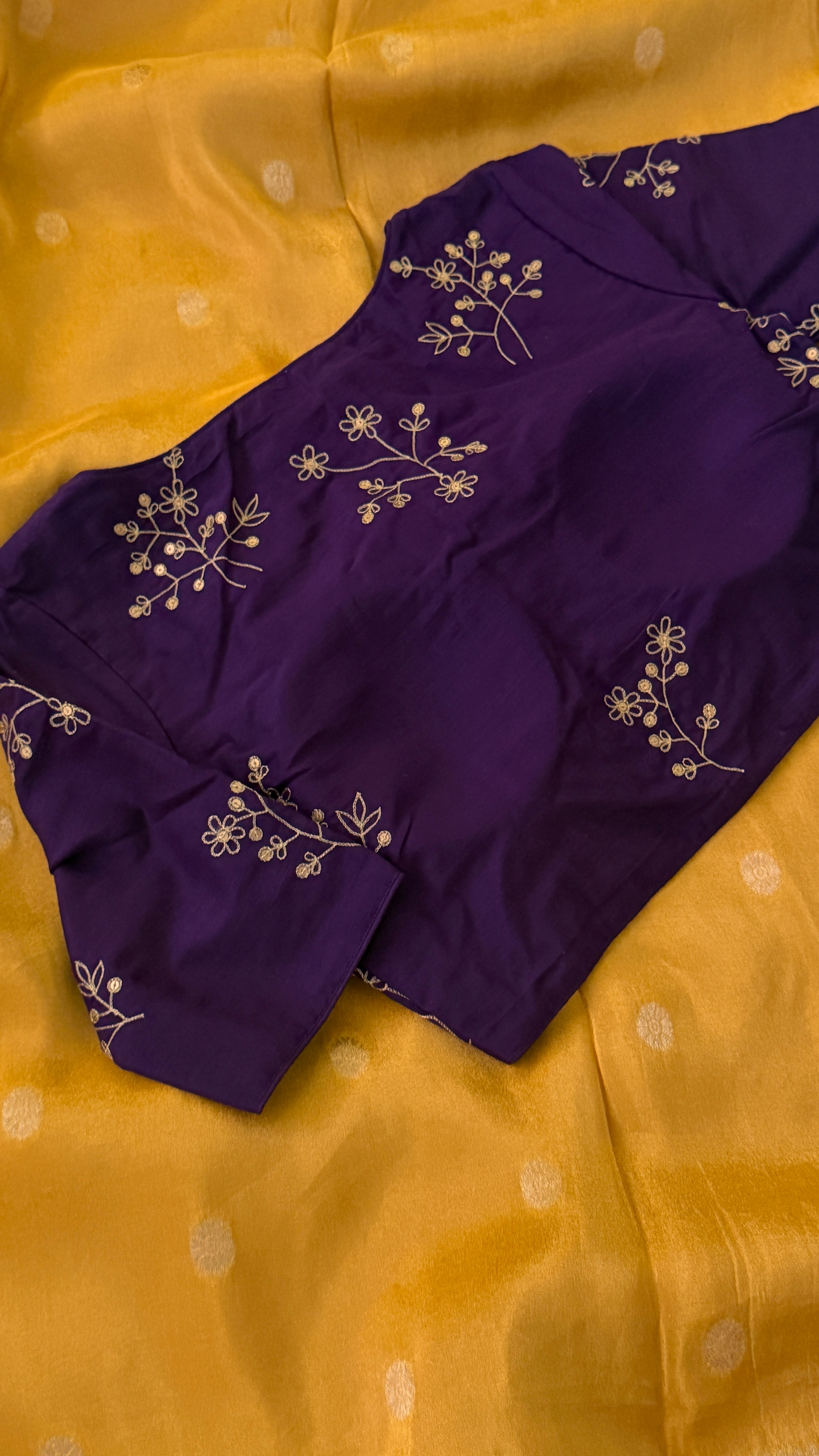 Violet High-V Bouquet Blouse
