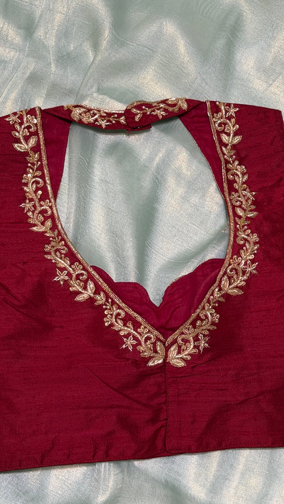 Maroon Raw Silk Blouse