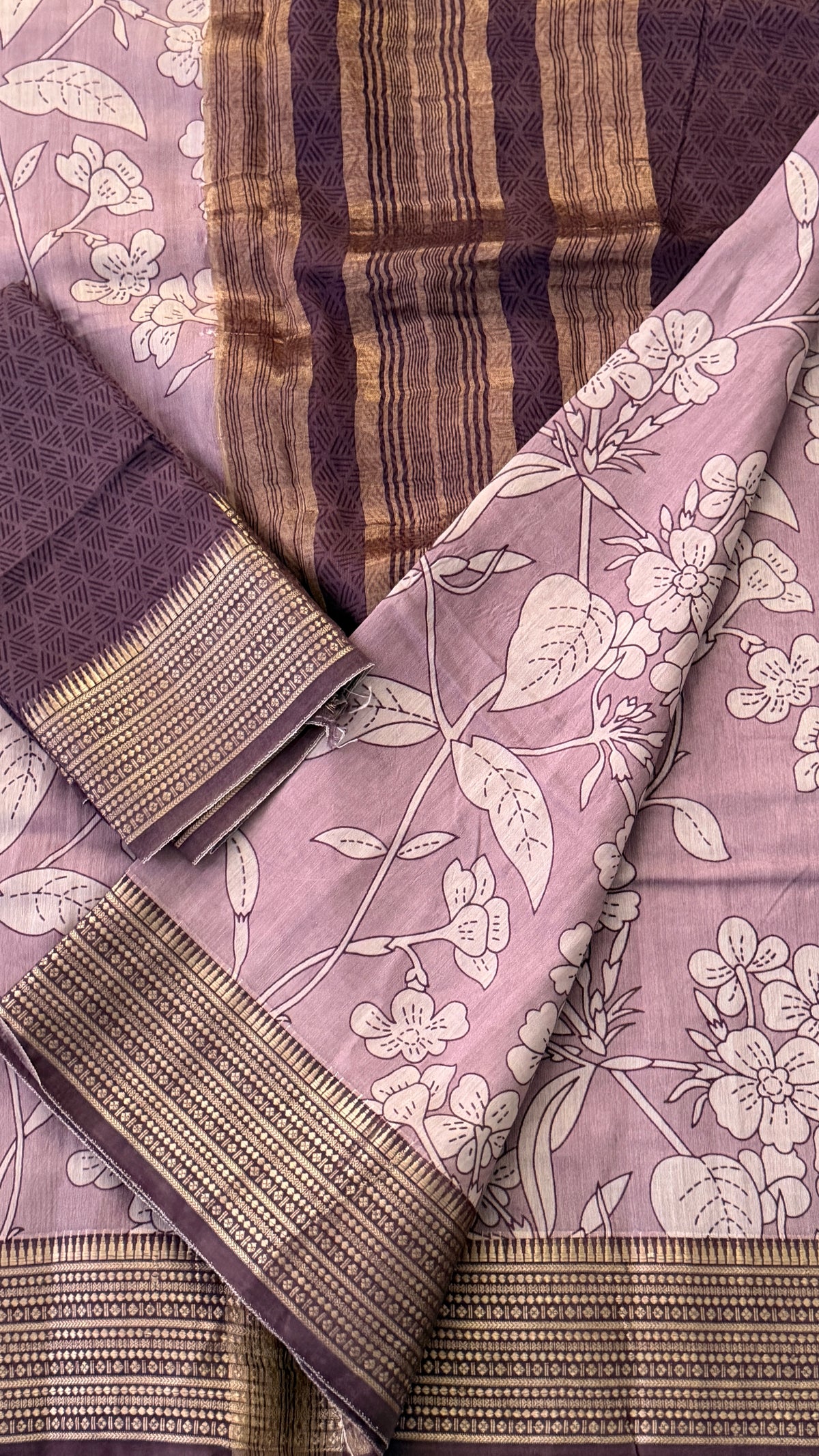 Lavender Soft Cotton Saree