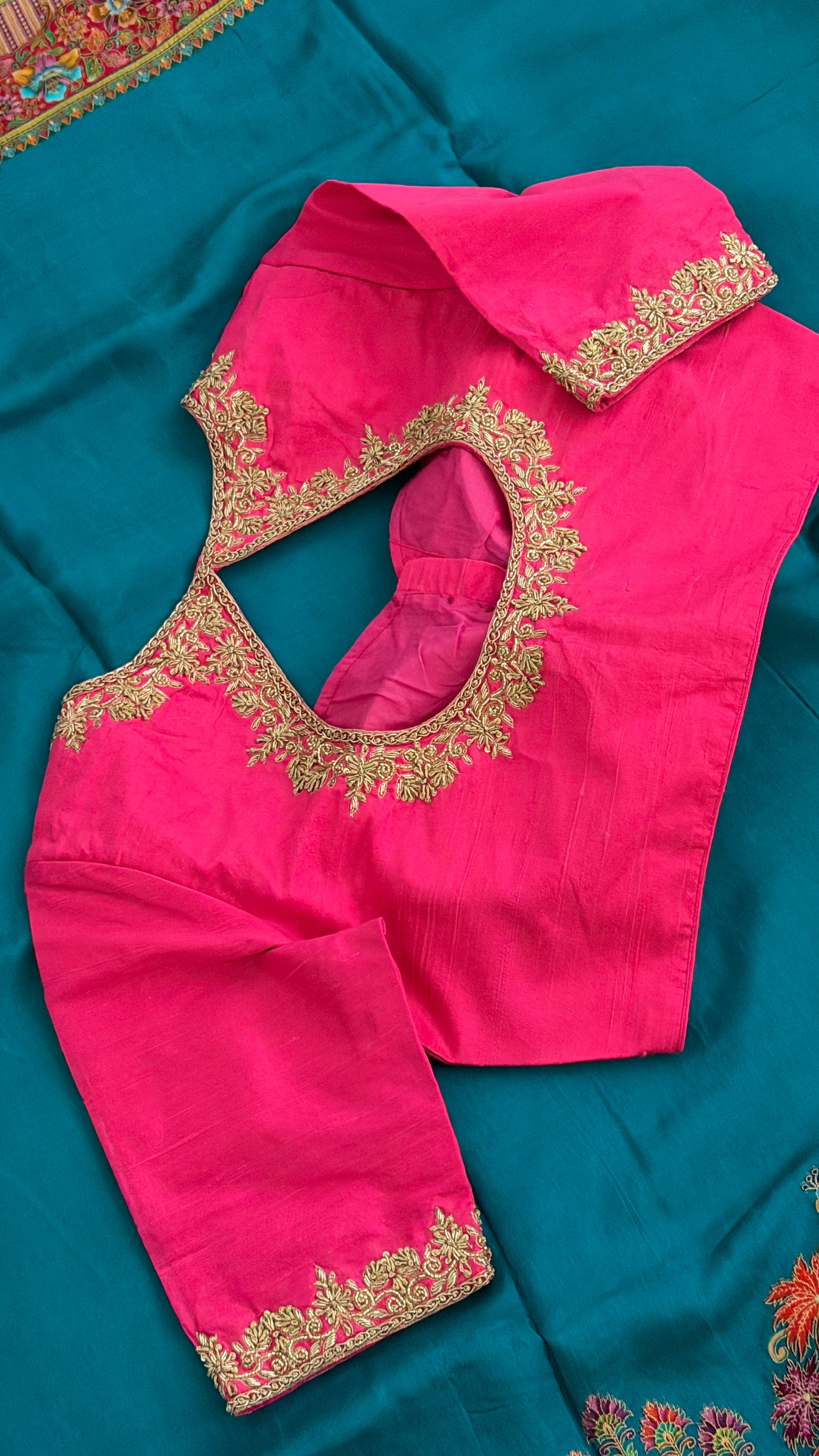 Hot Pink Zardosi Blouse