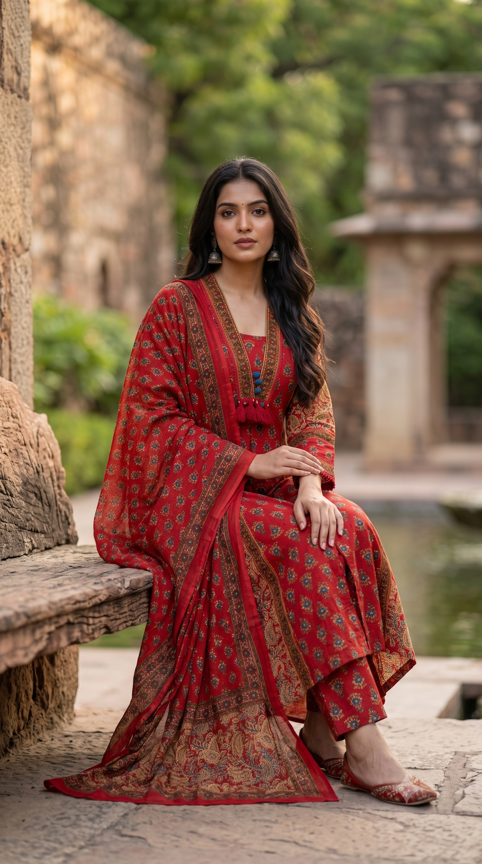 Maroon Cotton Salwar Suit