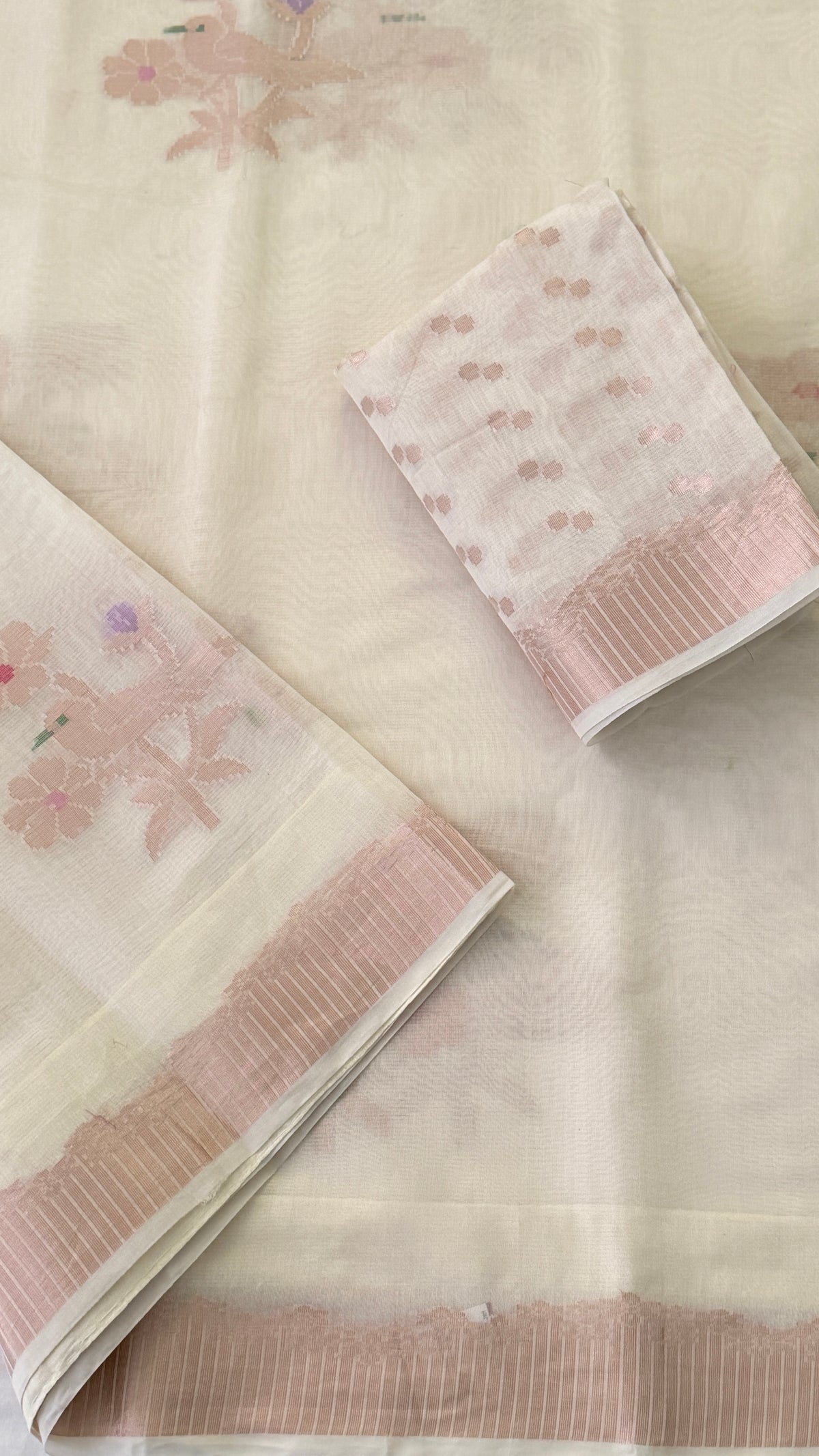 Cream Cotton Silk Saree