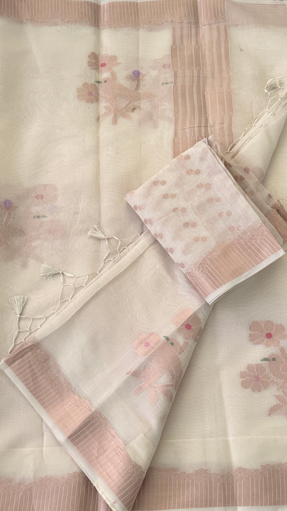 Cream Cotton Silk Saree
