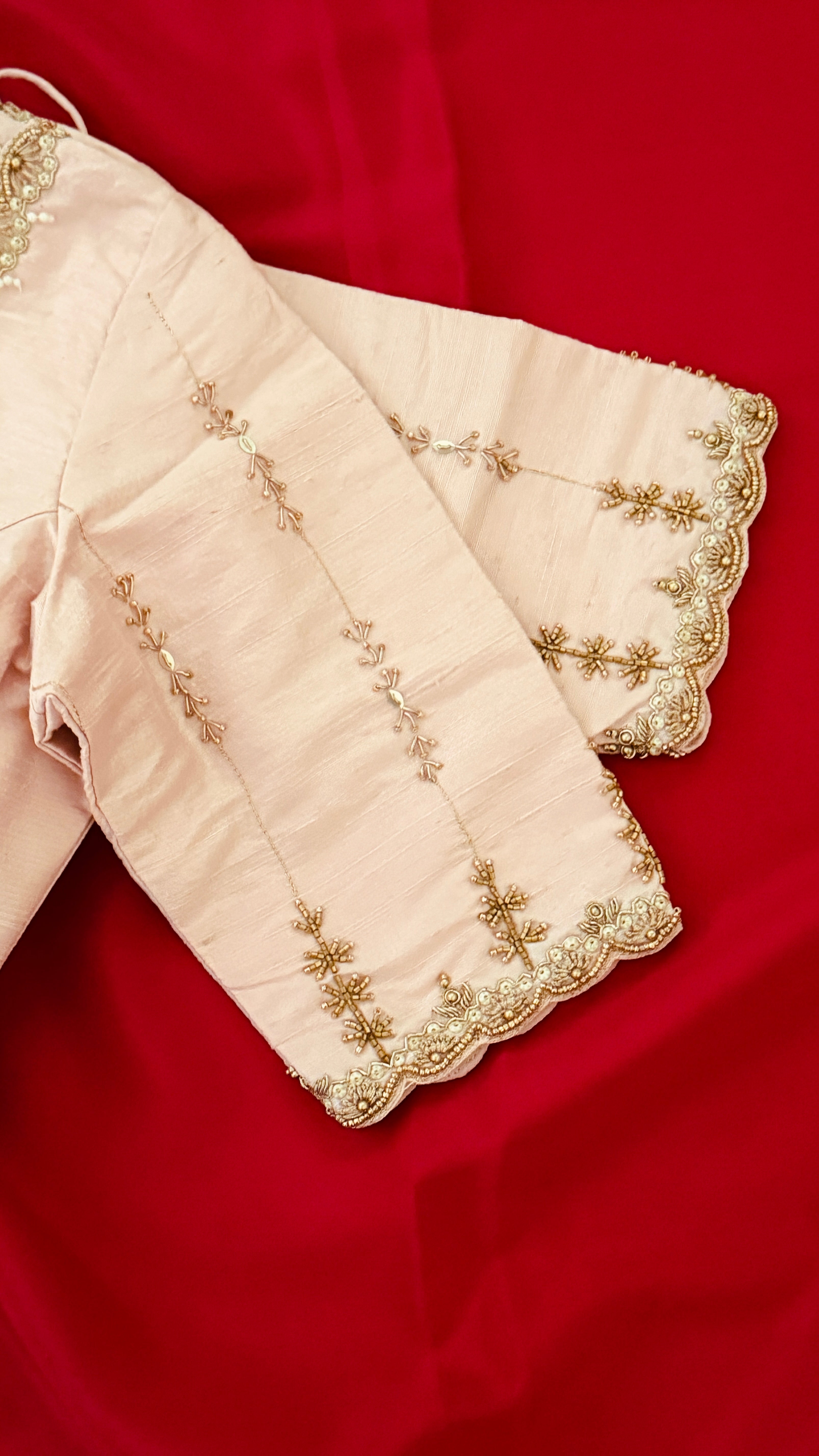 Baby Pink Vine Sleeve Blouse