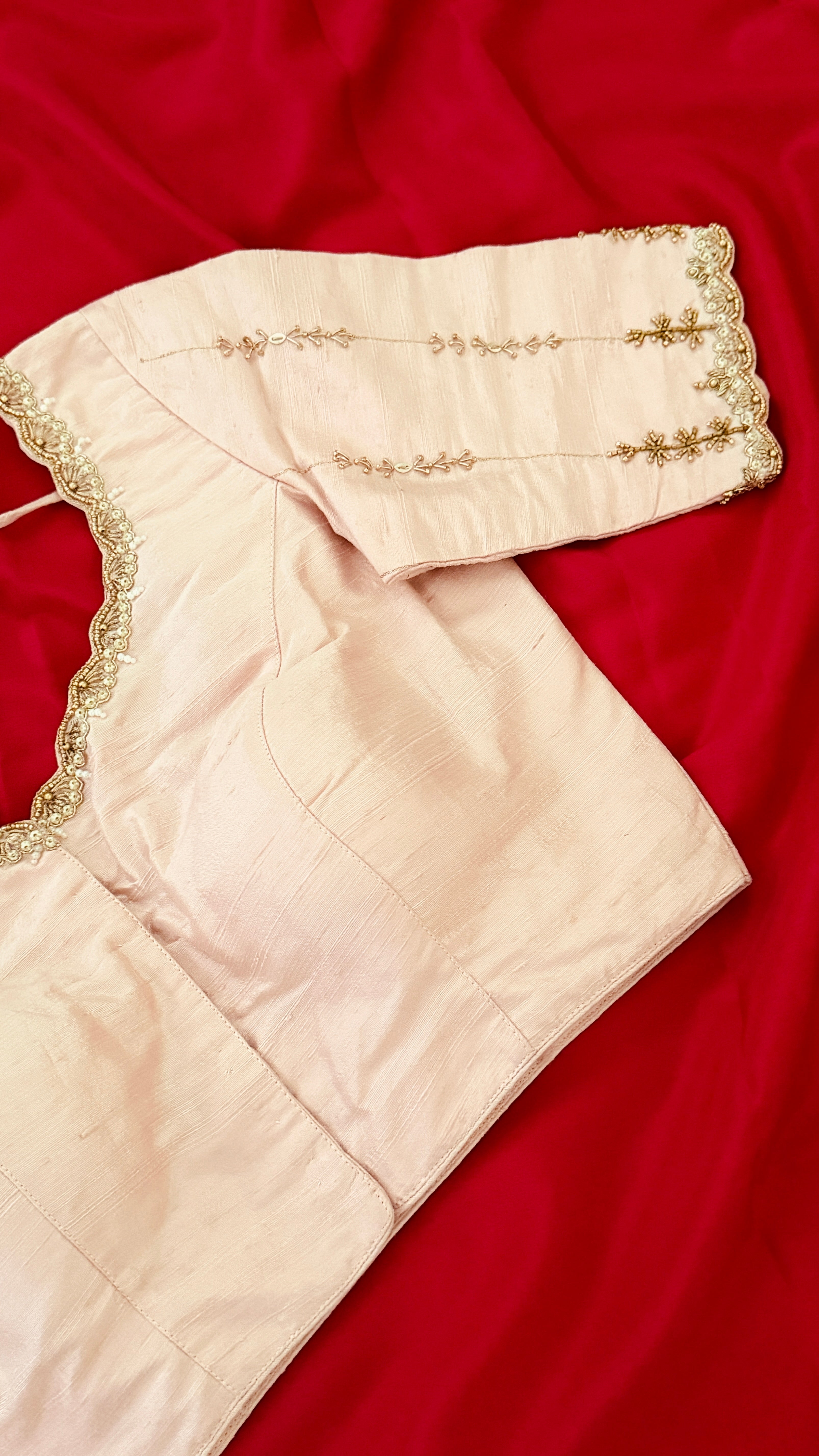Baby Pink Vine Sleeve Blouse