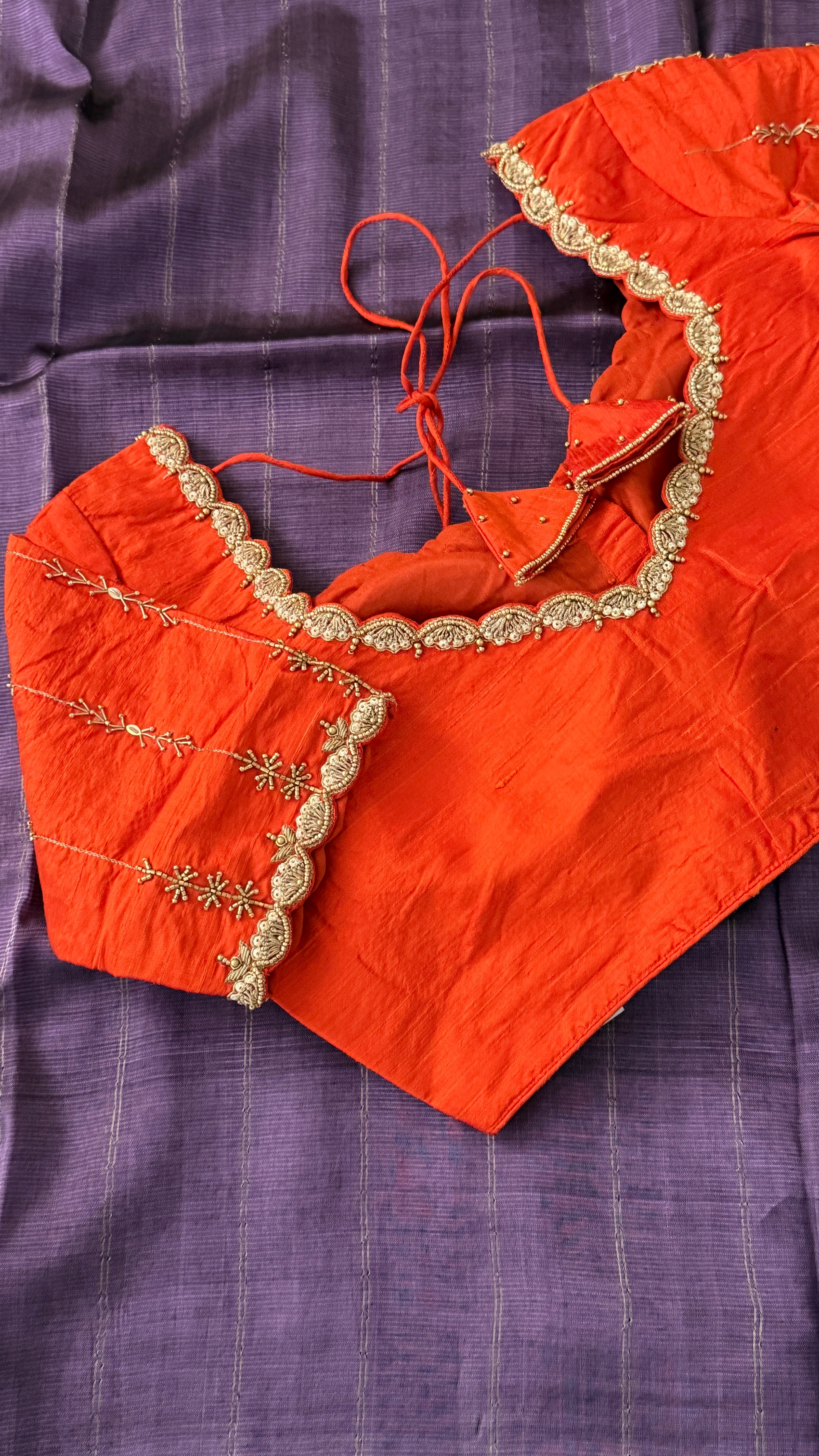 Orange Vine Sleeve Blouse