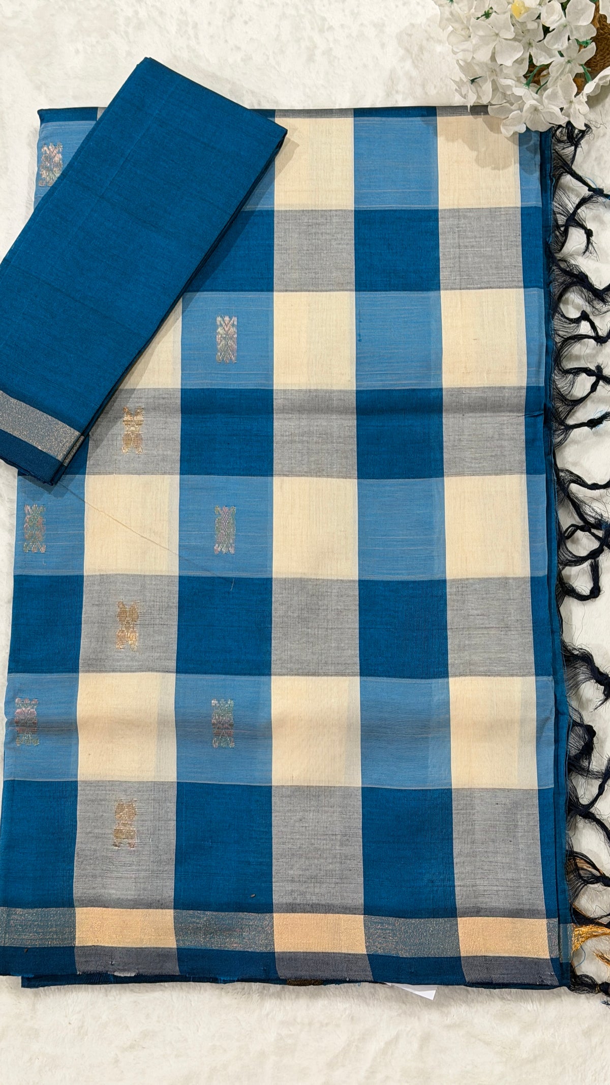 Sapphire Blue Venkatagiri Seiko Saree