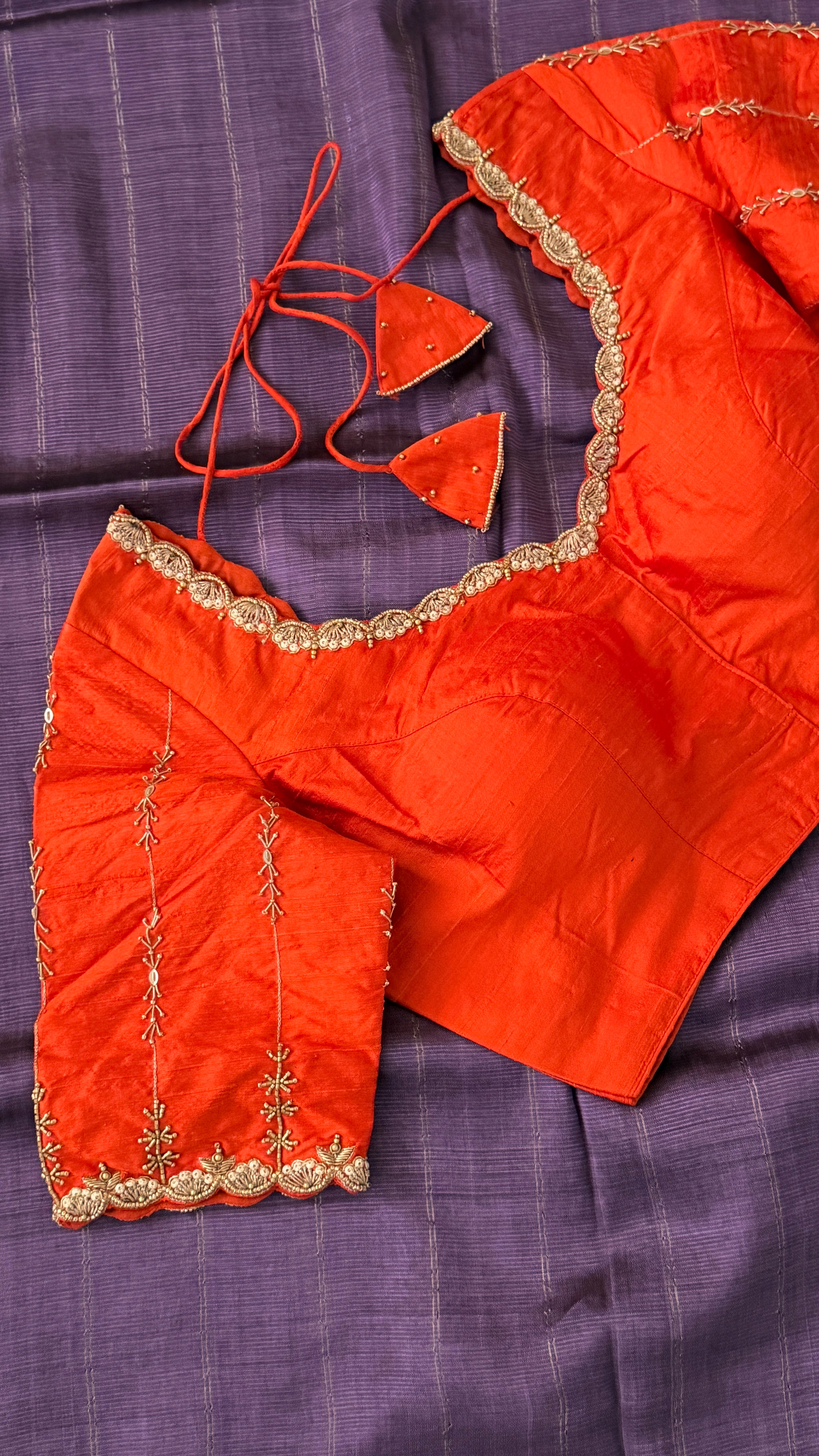 Orange Vine Sleeve Blouse